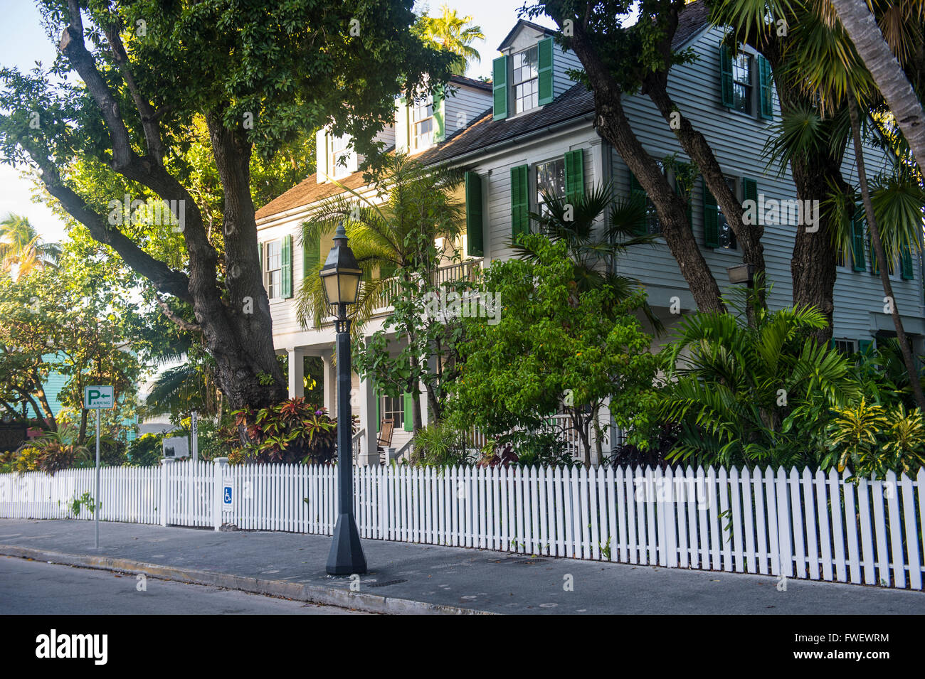 Haus im Kolonialstil in Key West, Florida, Vereinigte Staaten von Amerika, Nordamerika Stockfoto