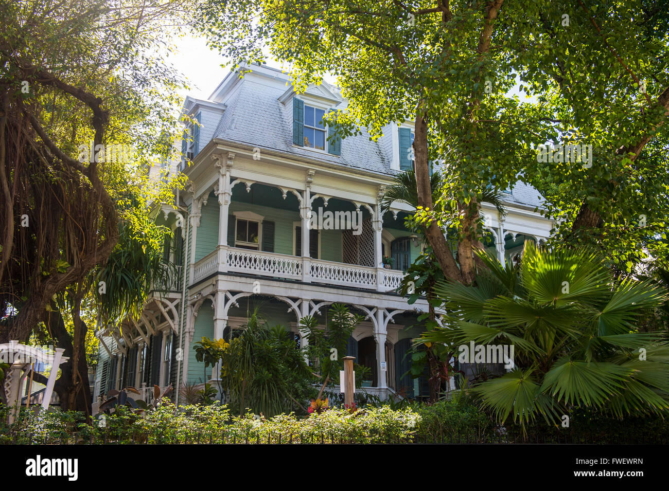 Haus im Kolonialstil in Key West, Florida, Vereinigte Staaten von Amerika, Nordamerika Stockfoto
