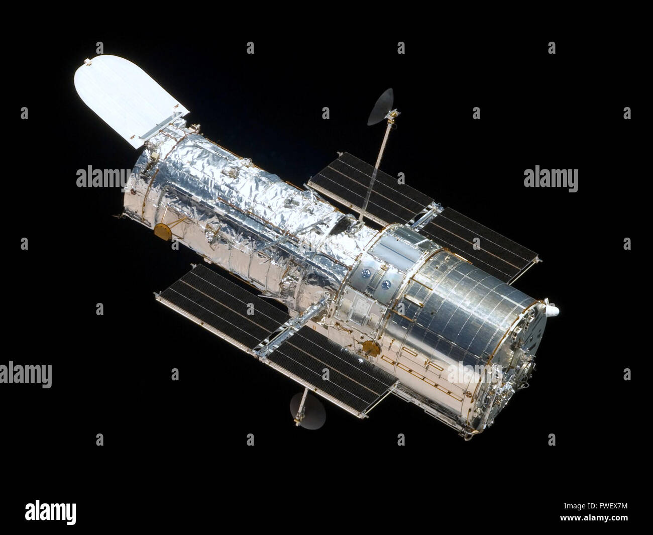 Gesehen vom Space Shuttle "Atlantis" nach dem Service Mission 4 - das sechste und letzte Hubble in 2009 Foto NASA HUBBLE-Weltraumteleskop Stockfoto