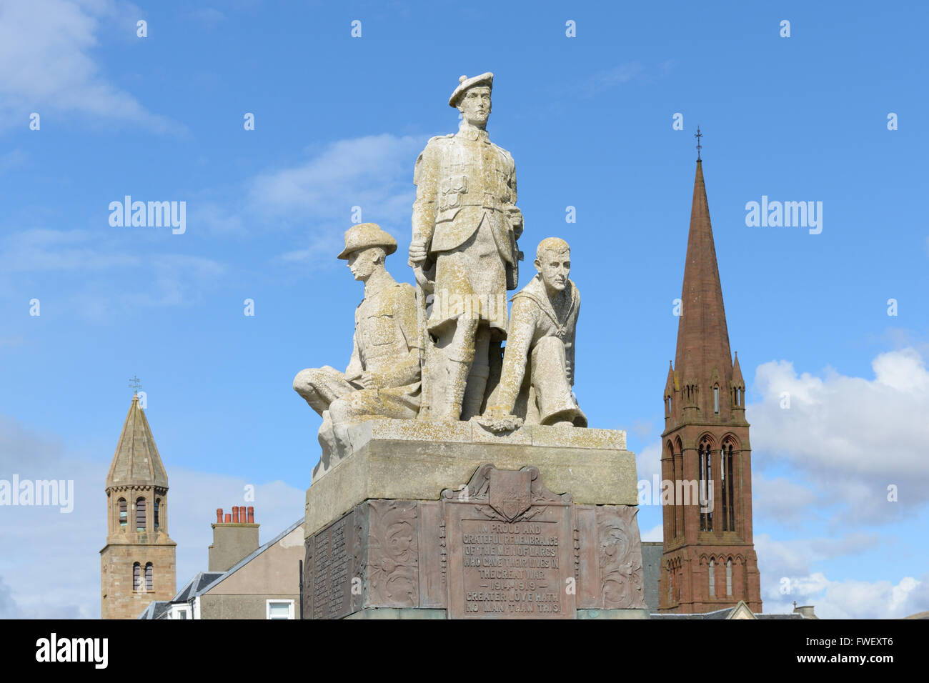 Kriegerdenkmal von Largs, Schottland, der ihr Leben im ersten Weltkrieg von 1914-19 gaben die Männer gewidmet. Stockfoto