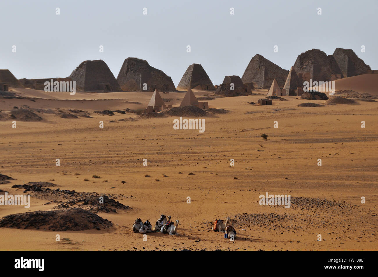 Meroe, Pyramiden der königliche Friedhof Stockfoto