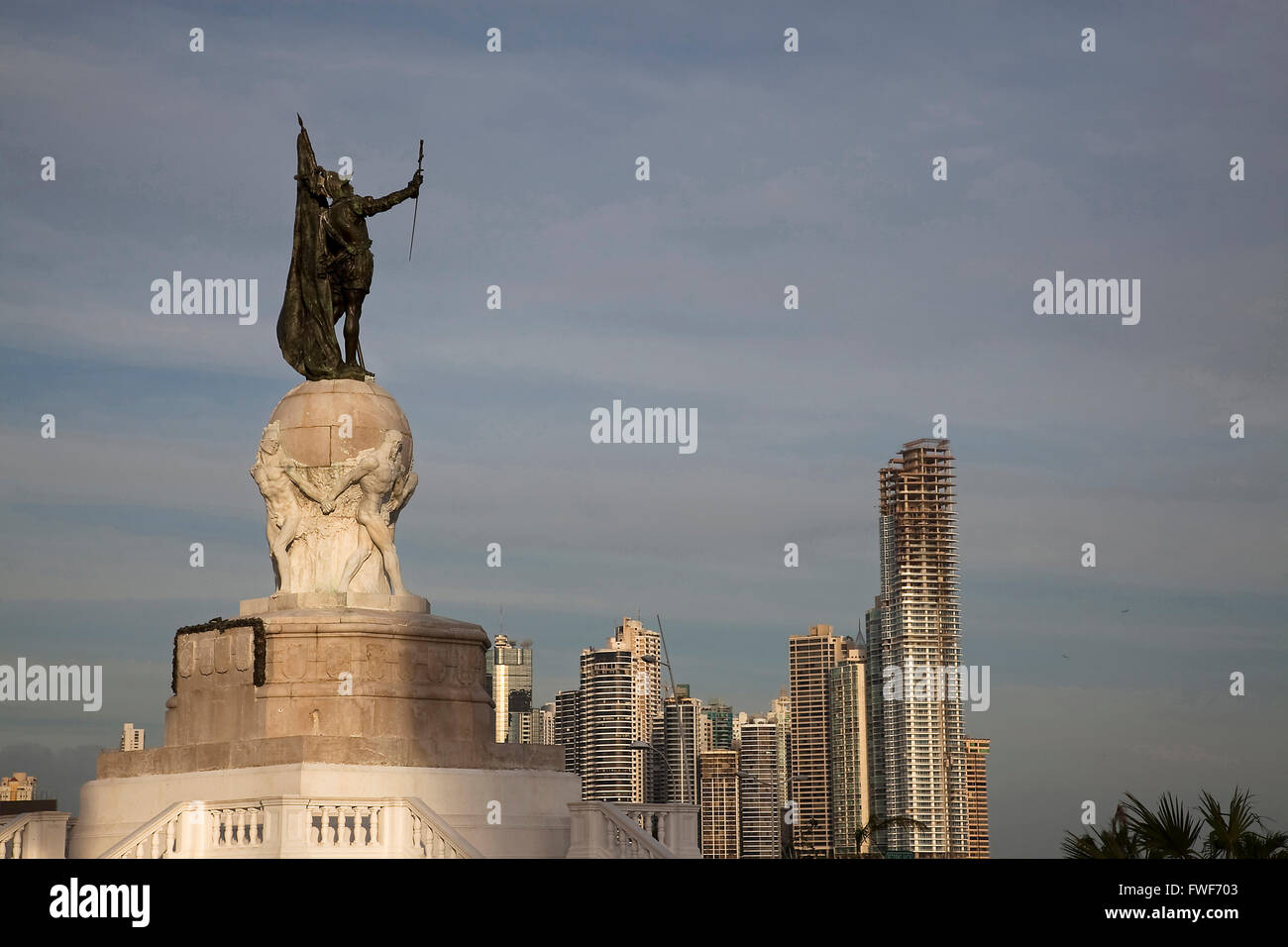 Vasco Núñez de Balboa Denkmal. Panama-Stadt. Panama Stockfoto