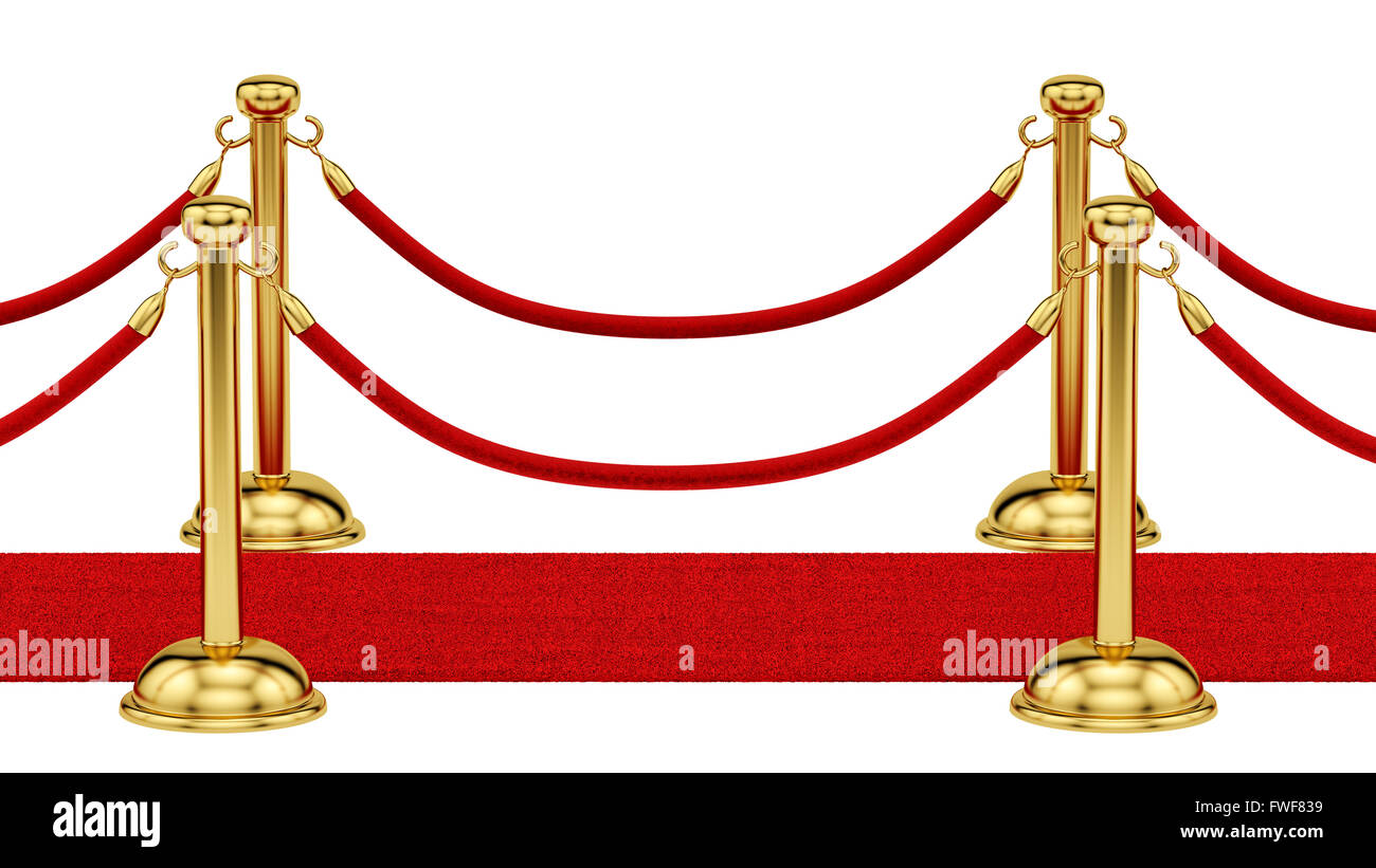 Gold-rungen und ein roter Teppich Stockfoto