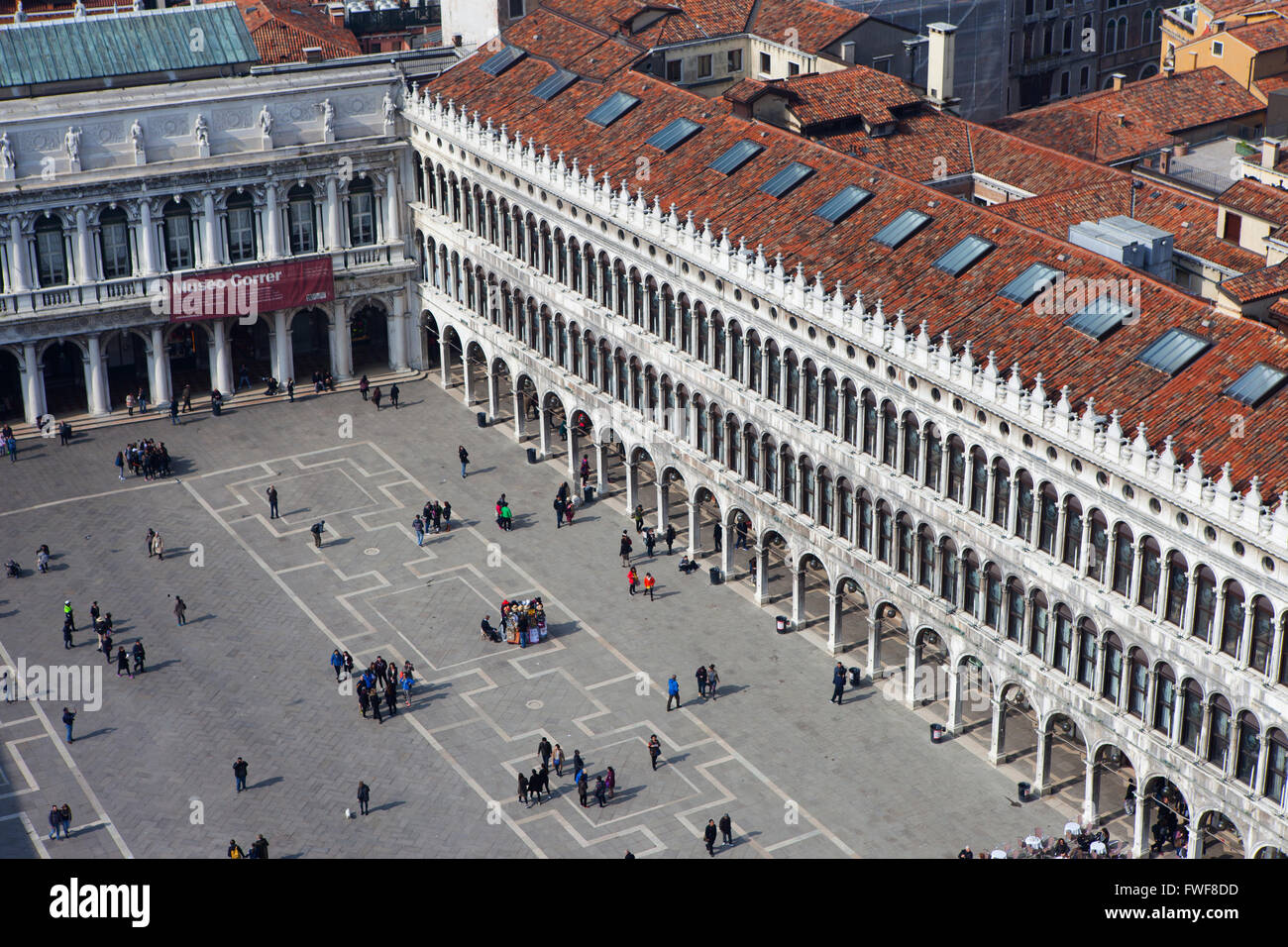 Einheimische und Touristen auf der Piazza San Marco, die wichtigsten öffentlichen Piazza Venezia, Italien Stockfoto