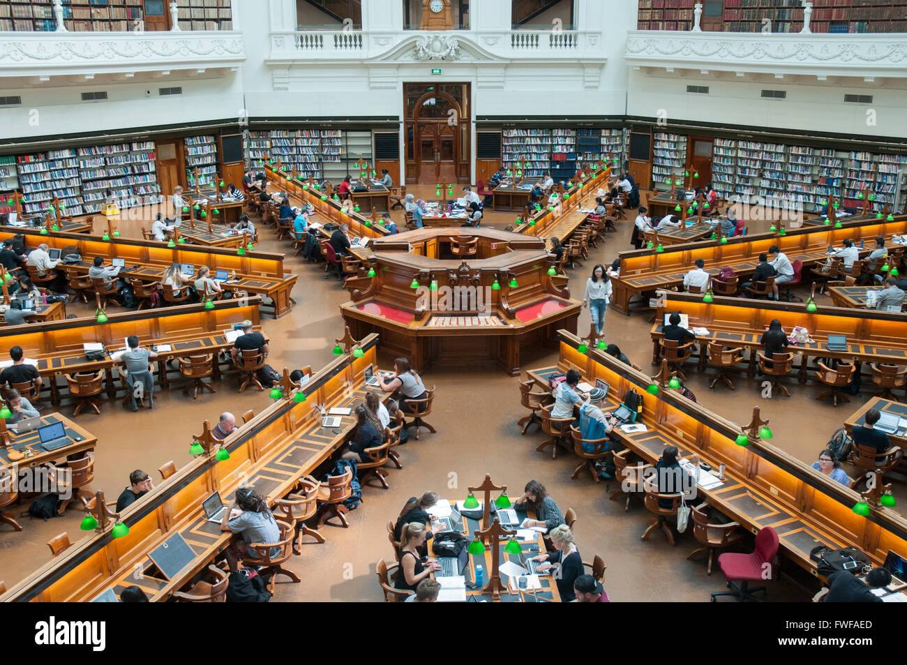 Historischen Lesesaal der State Library of Victoria, Melbourne, Australien Stockfoto