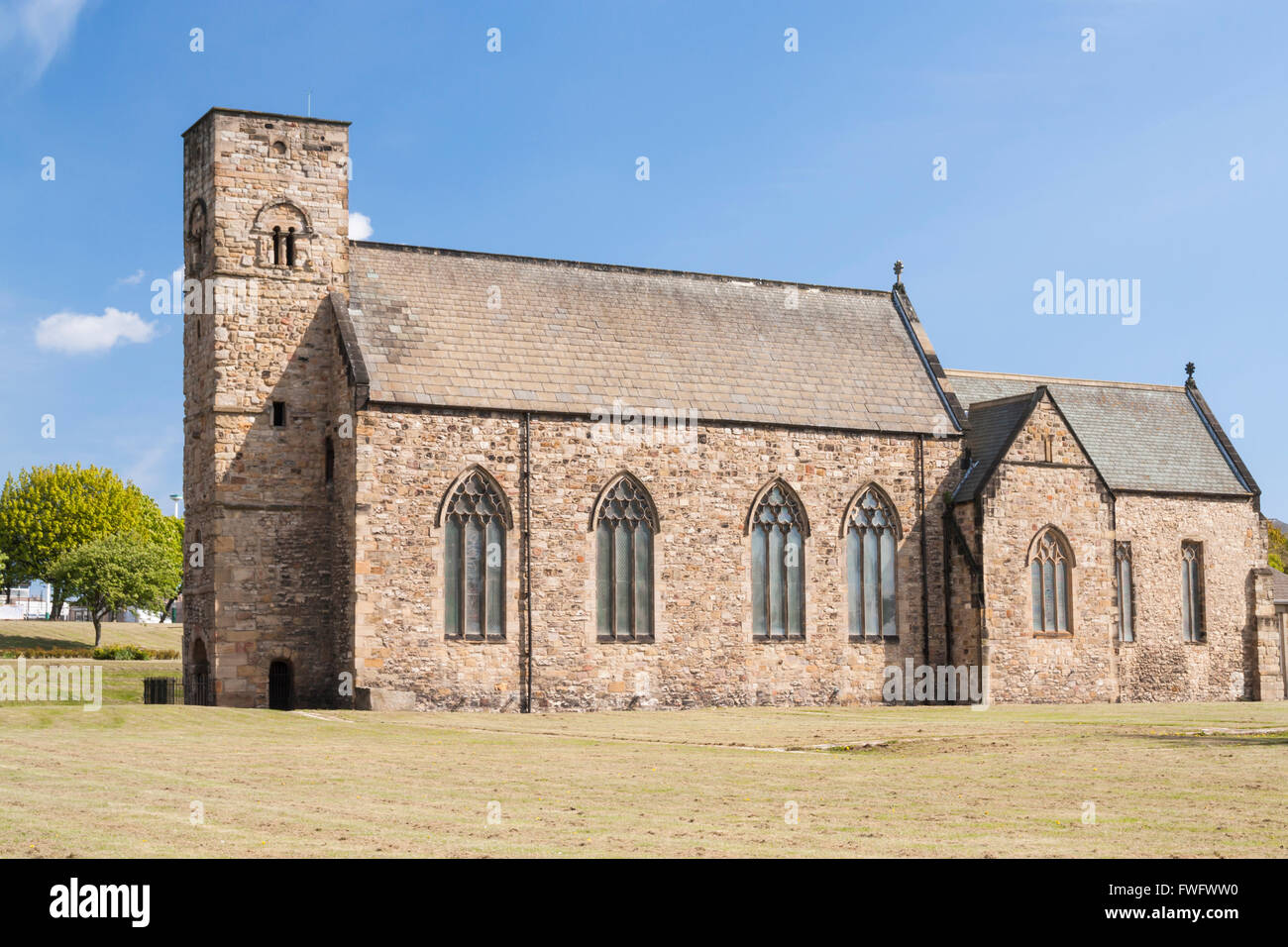 St.-Petri Kirche, Monkwearmouth, Sunderland, England, UK. Eine der ersten Stein der britischen Kirchen. Stockfoto