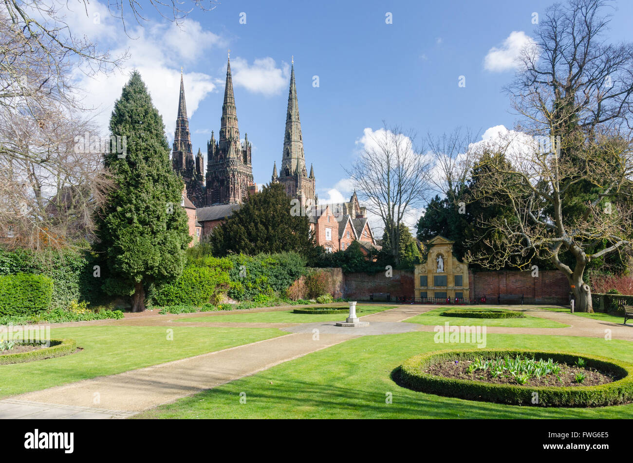 Garten der Erinnerung in Bird Street, Lichfield, Staffordshire Stockfoto