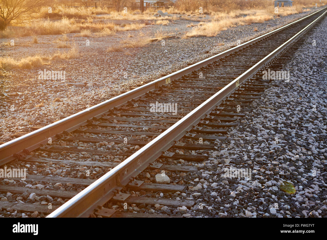 Bahnstrecke in Marathon, Texas, USA Stockfoto