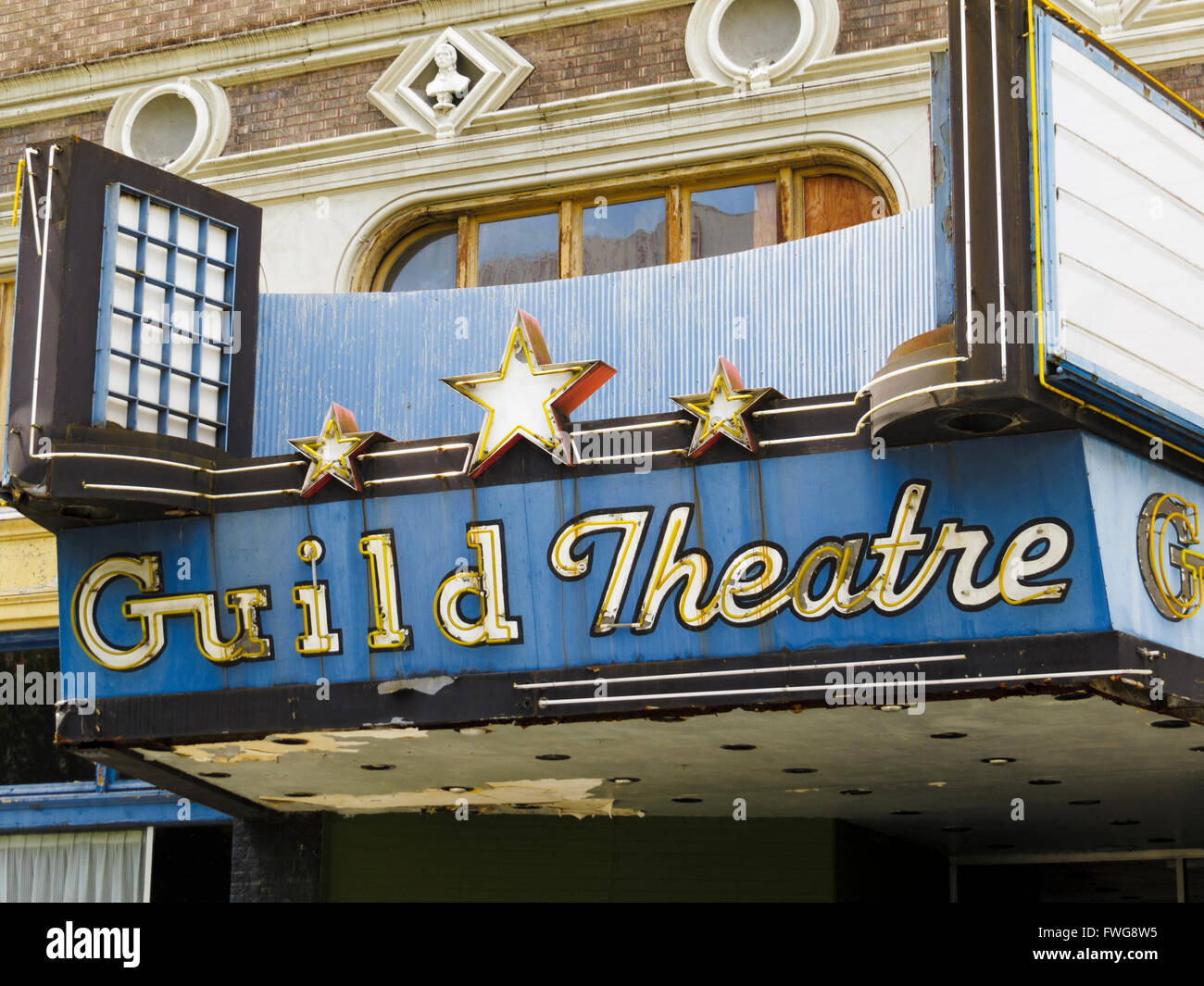 Guild Theatre ist das letzte Einzelbild-Theater in der Innenstadt von Portland, Oregon, 1927 fertiggestellt. Stockfoto