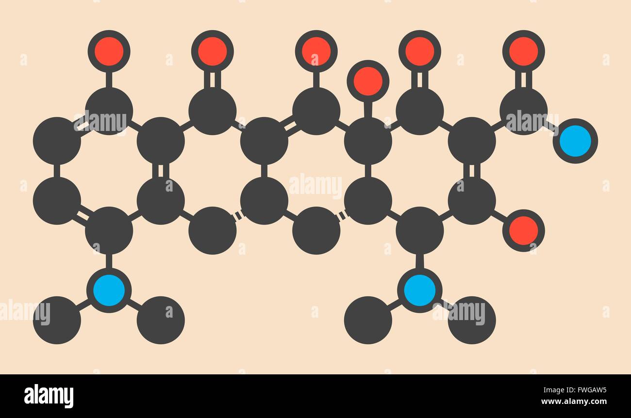 Minocyclin Antibiotika (Tetracyclin Klasse) Wirkstoffmolekül