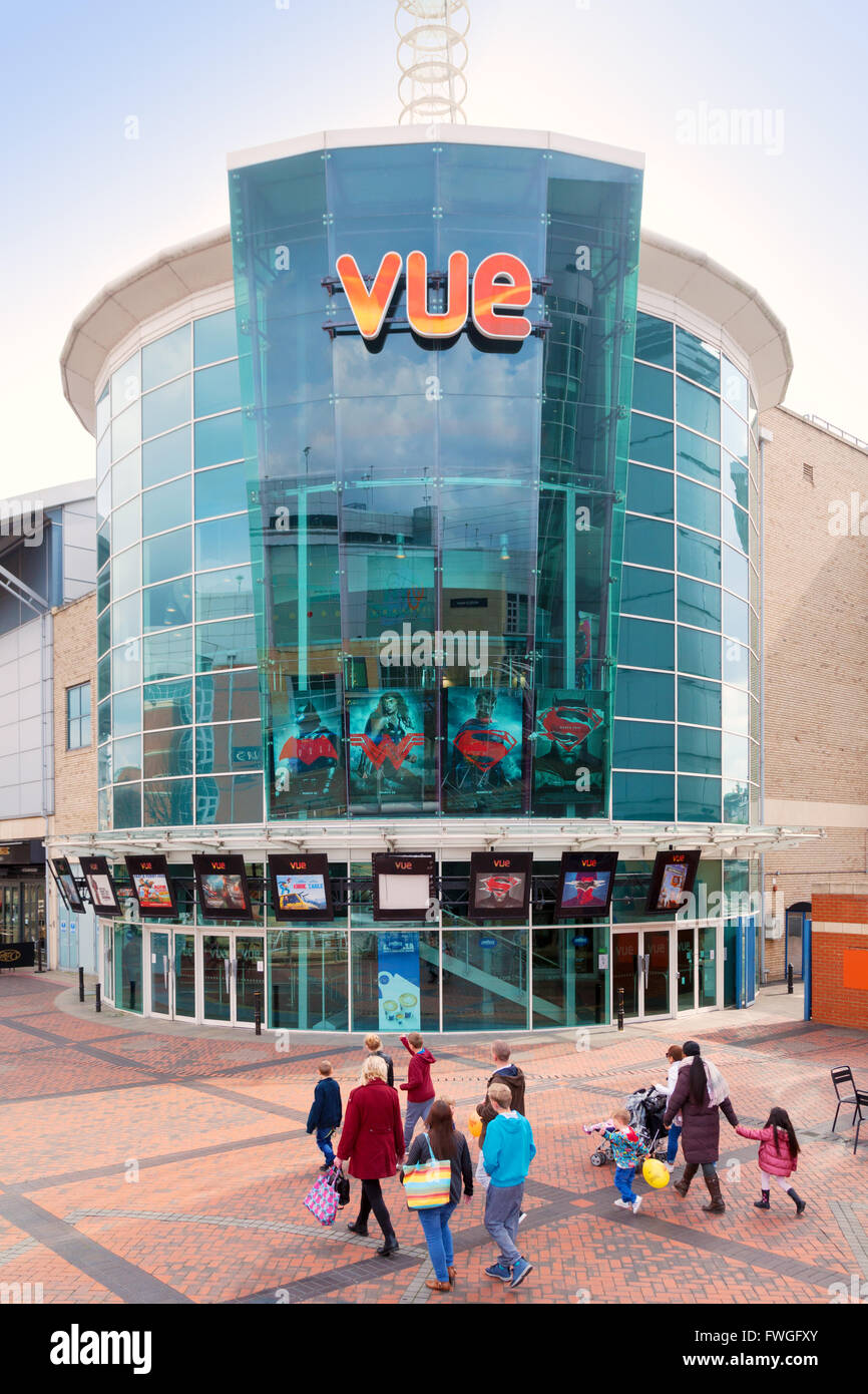 Das Vue Kino äußere, die Oracle Shopping Centre, Reading Berkshire UK Stockfoto