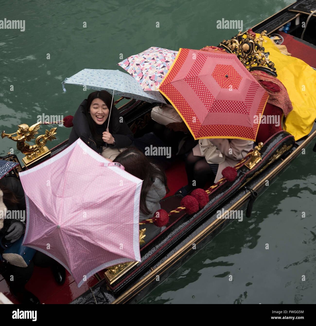 Gondelfahrt in Venedig, Italien. Stockfoto