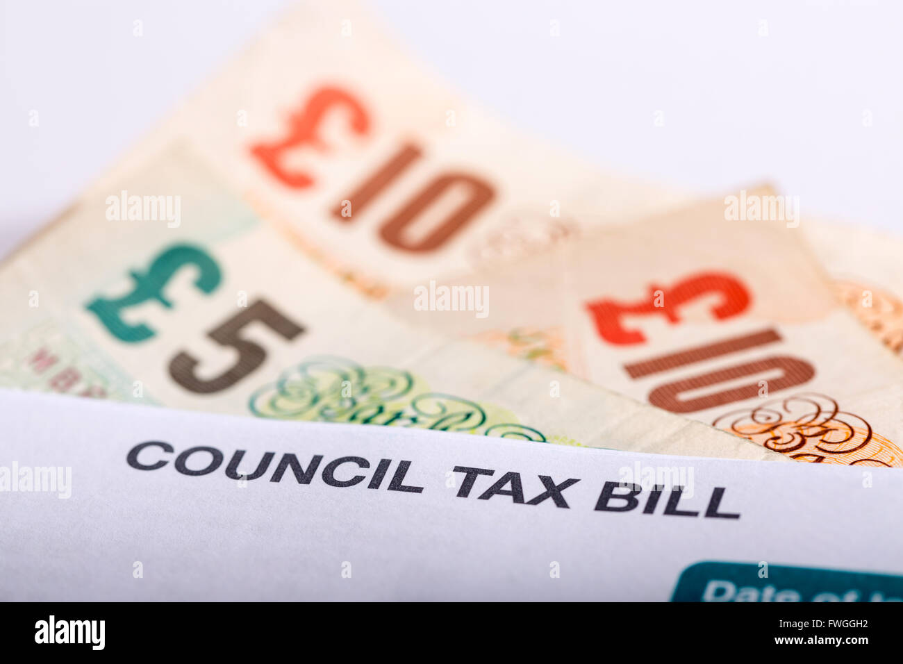 Des Rates Steuerschuld im Vereinigten Königreich Stockfoto Des Rates Steuerschuld im Vereinigten Königreich Stockfoto
