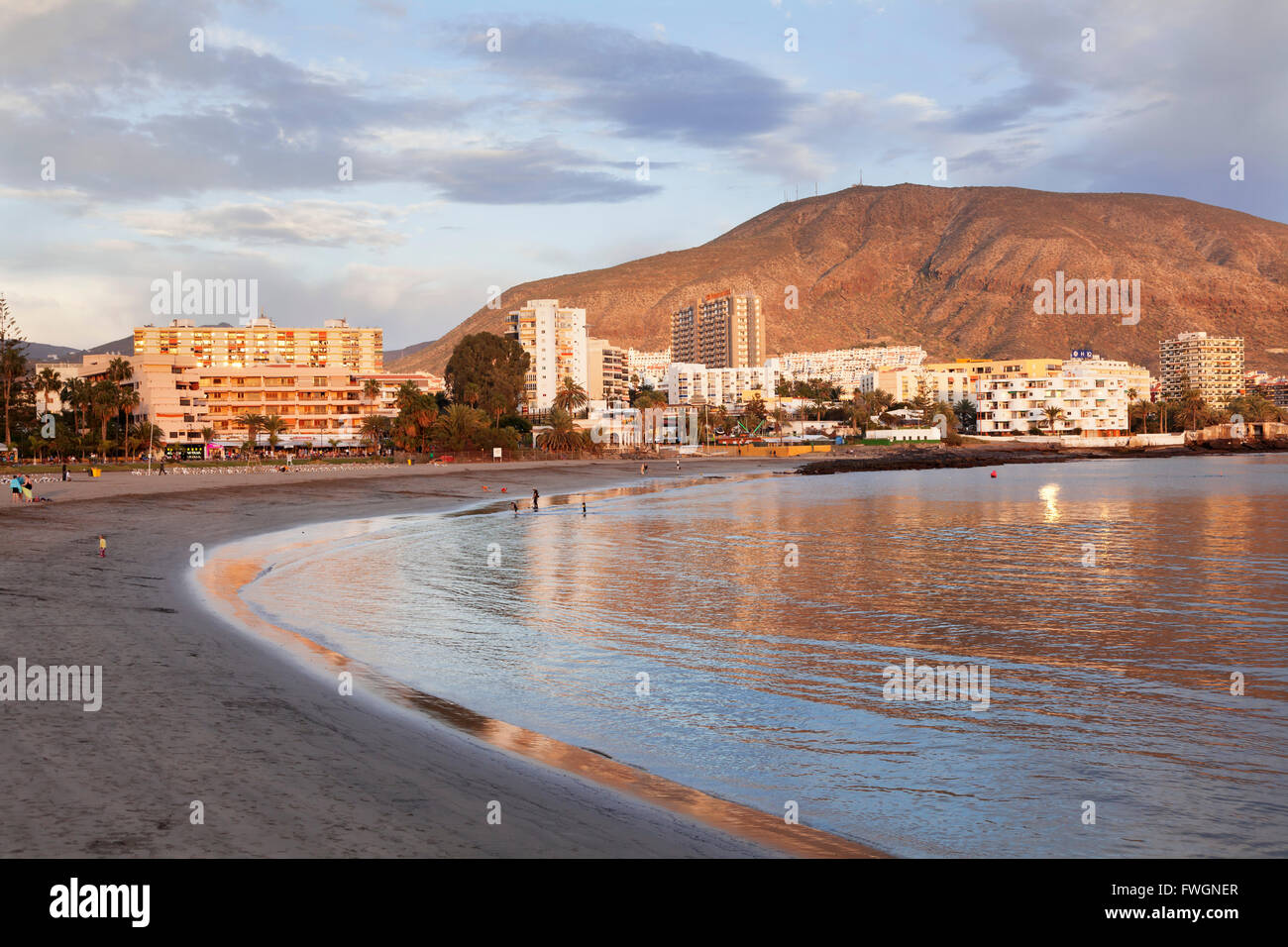 Playa de Los Cristianos, Los Cristianos, Teneriffa, Kanarische Inseln, Spanien, Atlantik, Europa Stockfoto
