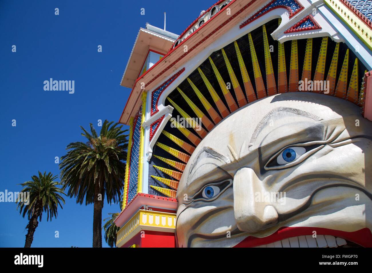 St Kilda, Luna Park Eingang, Melbourne, Victoria, Australien, Ozeanien Stockfoto