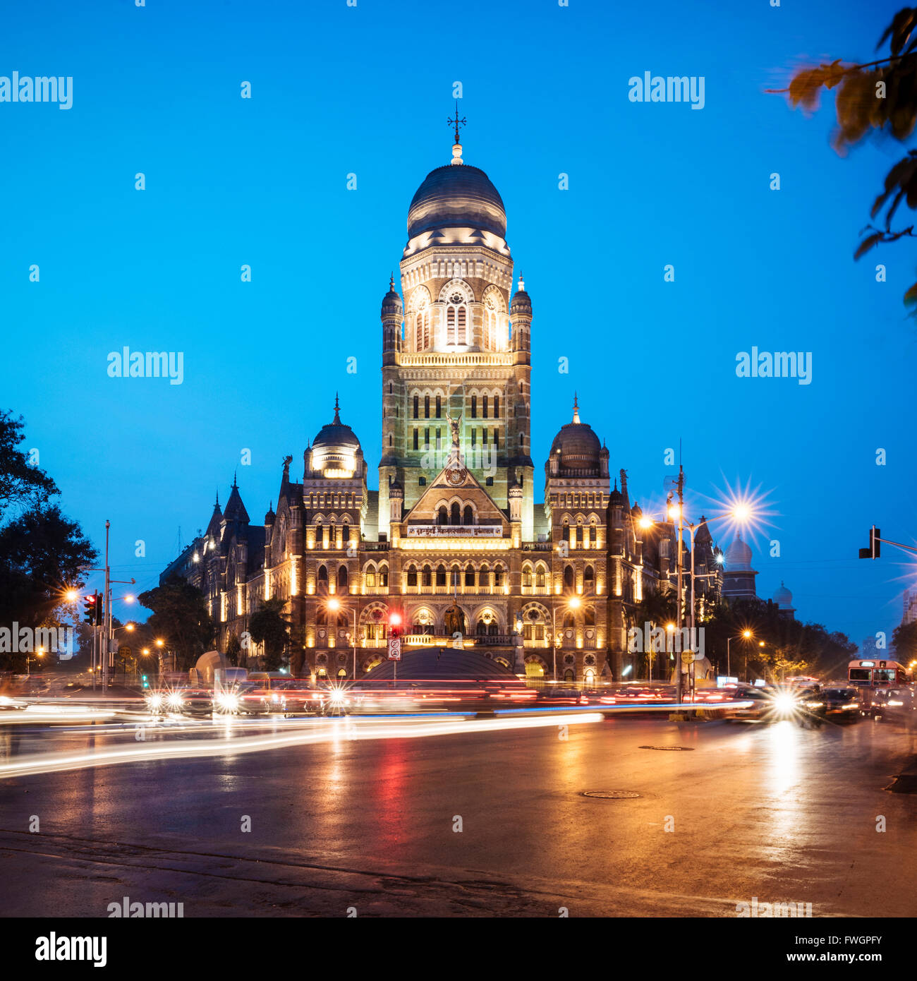 Außenseite des Mumbai Municipal Corporation Gebäude, Mumbai (Bombay), Indien, Südasien Stockfoto