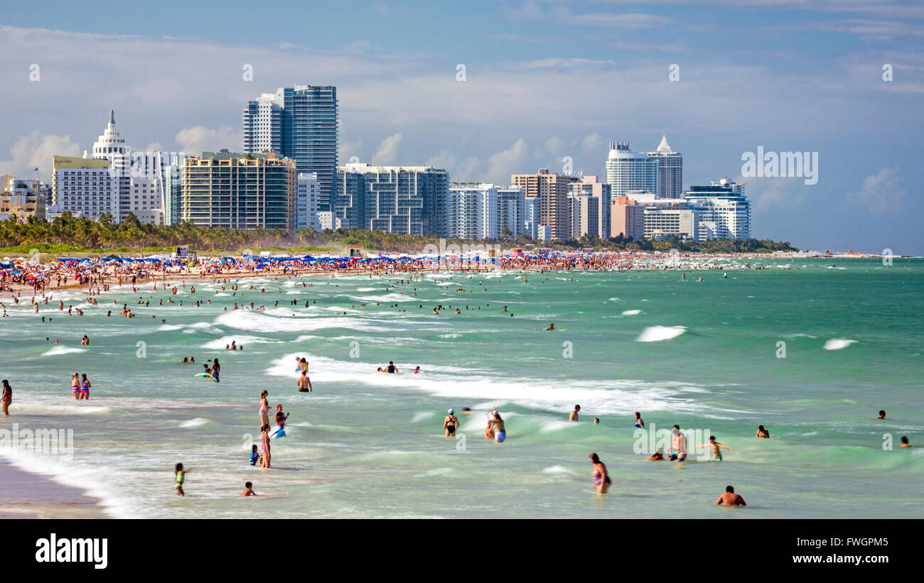 South Beach in Miami Beach, Gold Coast, Miami, Florida, Vereinigte Staaten von Amerika, Nordamerika Stockfoto