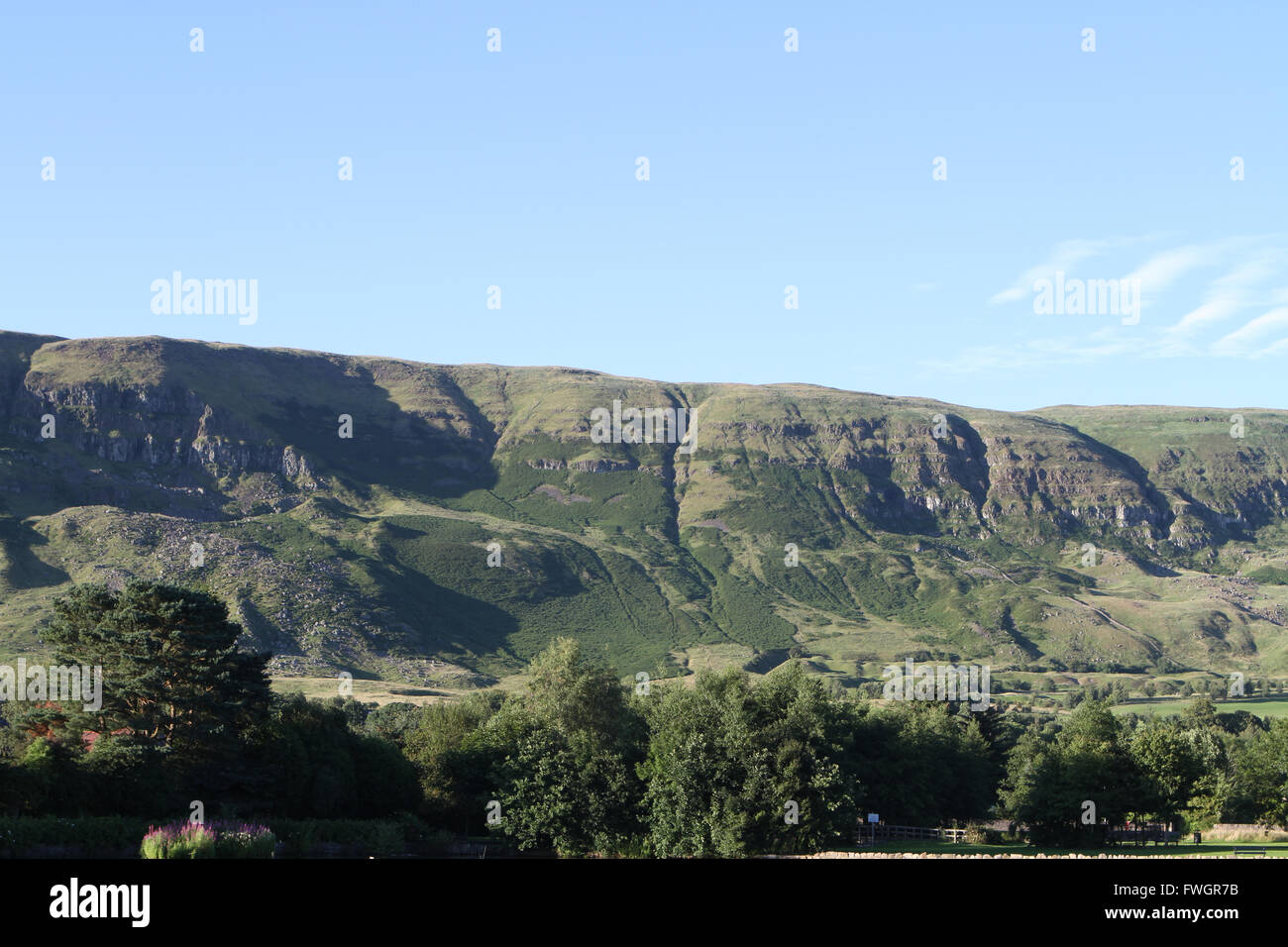 Campsie Hills gesehen aus Lennoxtown Schottland Stockfoto