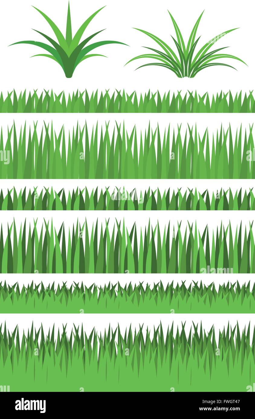 Abbildung Vektor Grafik Set Grass mit Exemplar für den kreativen Einsatz in Web- und Grafikdesign Stock Vektor