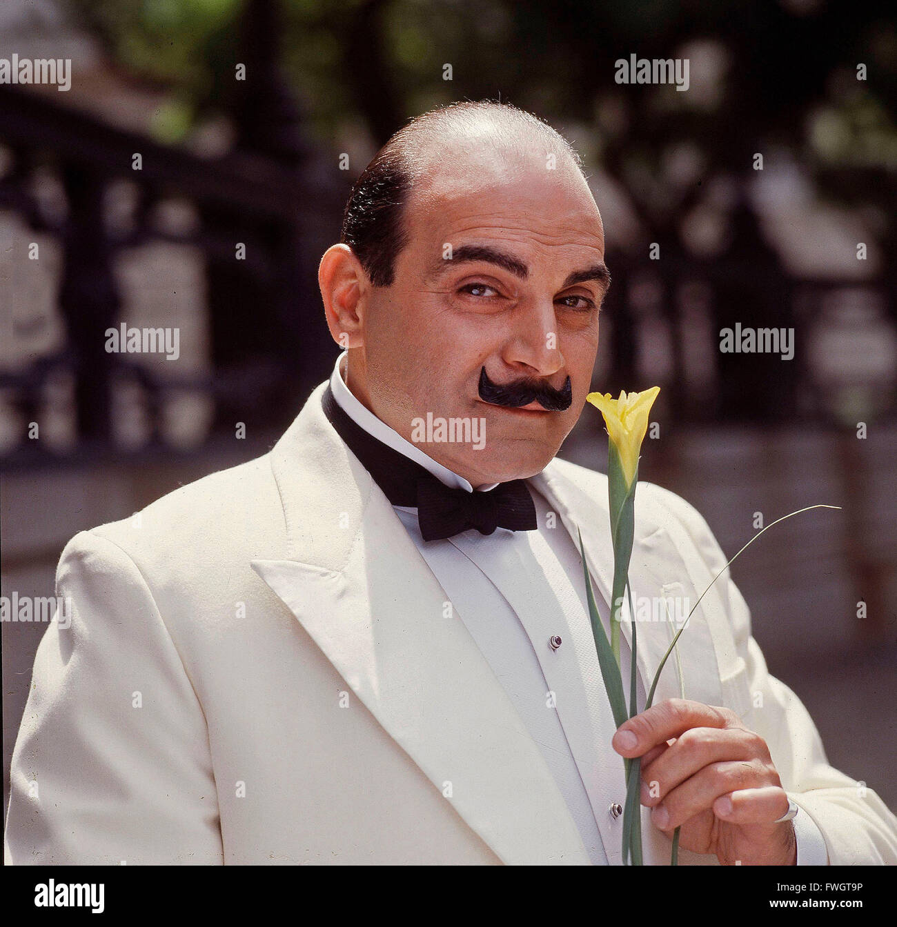 David Suchet am Set von Hercule Poirot 1992 Stockfoto