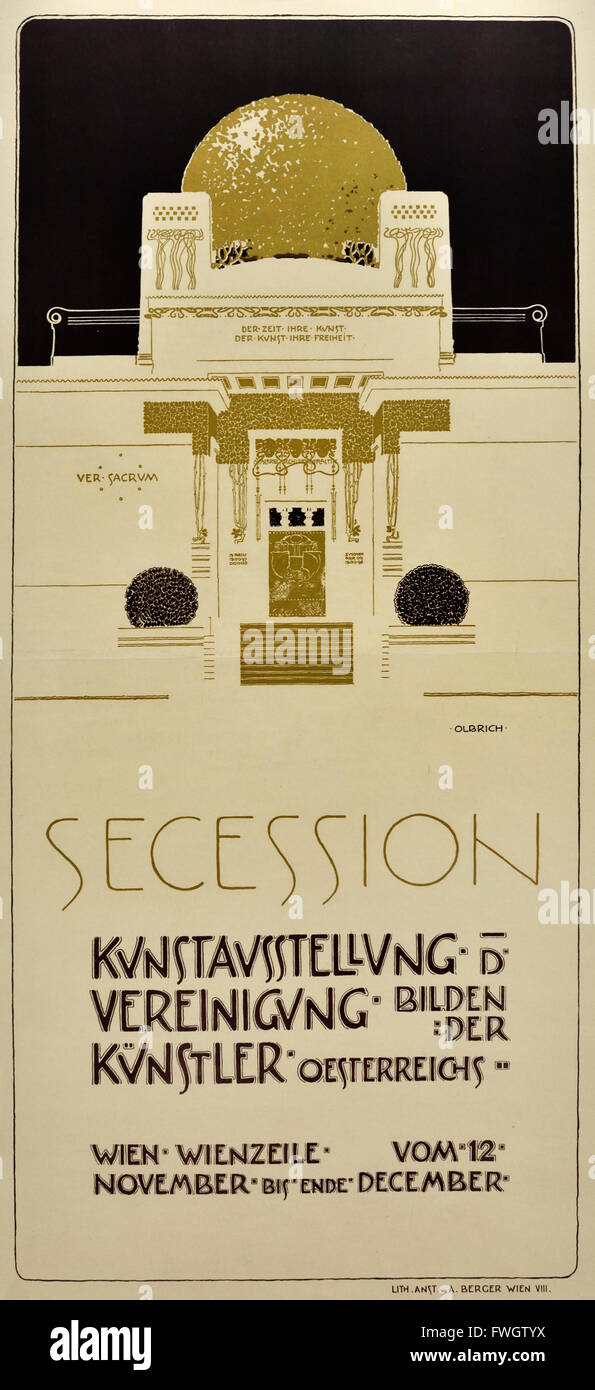 Plakat für die zweite Ausstellung der Wiener Secession 1898 Josheph Maria Olbrich 1867-1908 österreichischen Österreich Stockfoto