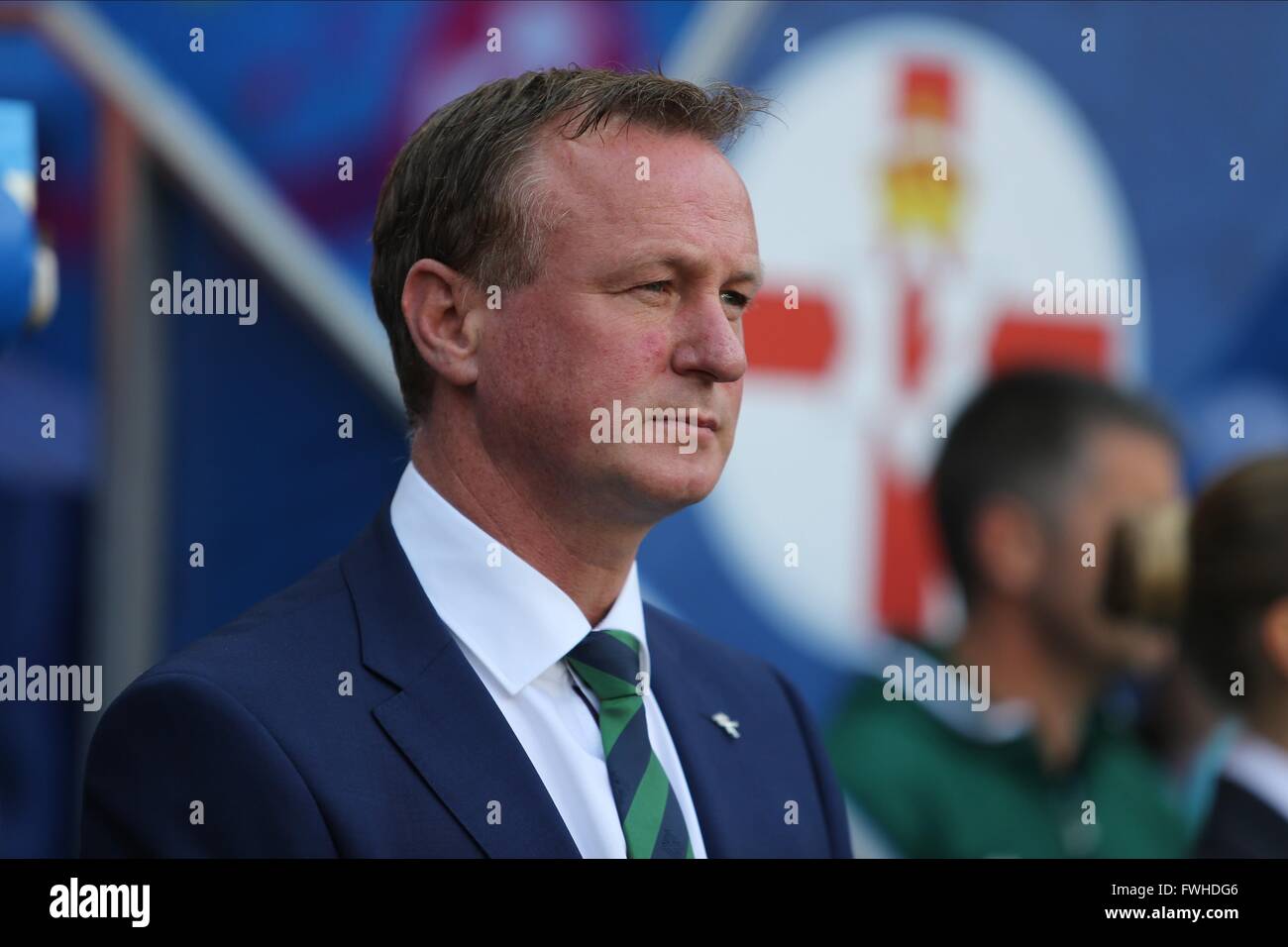 MICHAEL O'NEILL NI Trainer Polen V Nordirland Polen V Nordirland, EURO 2016-Gruppe C STADE DE NICE, NICE, Frankreich 12. Juni 2016 GAY96514 Polen V Nordirland, EURO 2016 Gruppe C 06.12.2016 Warnung! Dieses Foto kann nur für die Zeitung bzw. Zeitschrift redaktionelle Zwecke verwendet werden. Kann nicht werden verwendet für Publikationen unter Einbeziehung 1 Spieler, 1 Club oder 1 Wettbewerb ohne schriftliche Genehmigung von Football DataCo Ltd.  Für Rückfragen, bitte Kontakt Football DataCo Ltd unter + 44 (0) 207 864 9121 Stockfoto