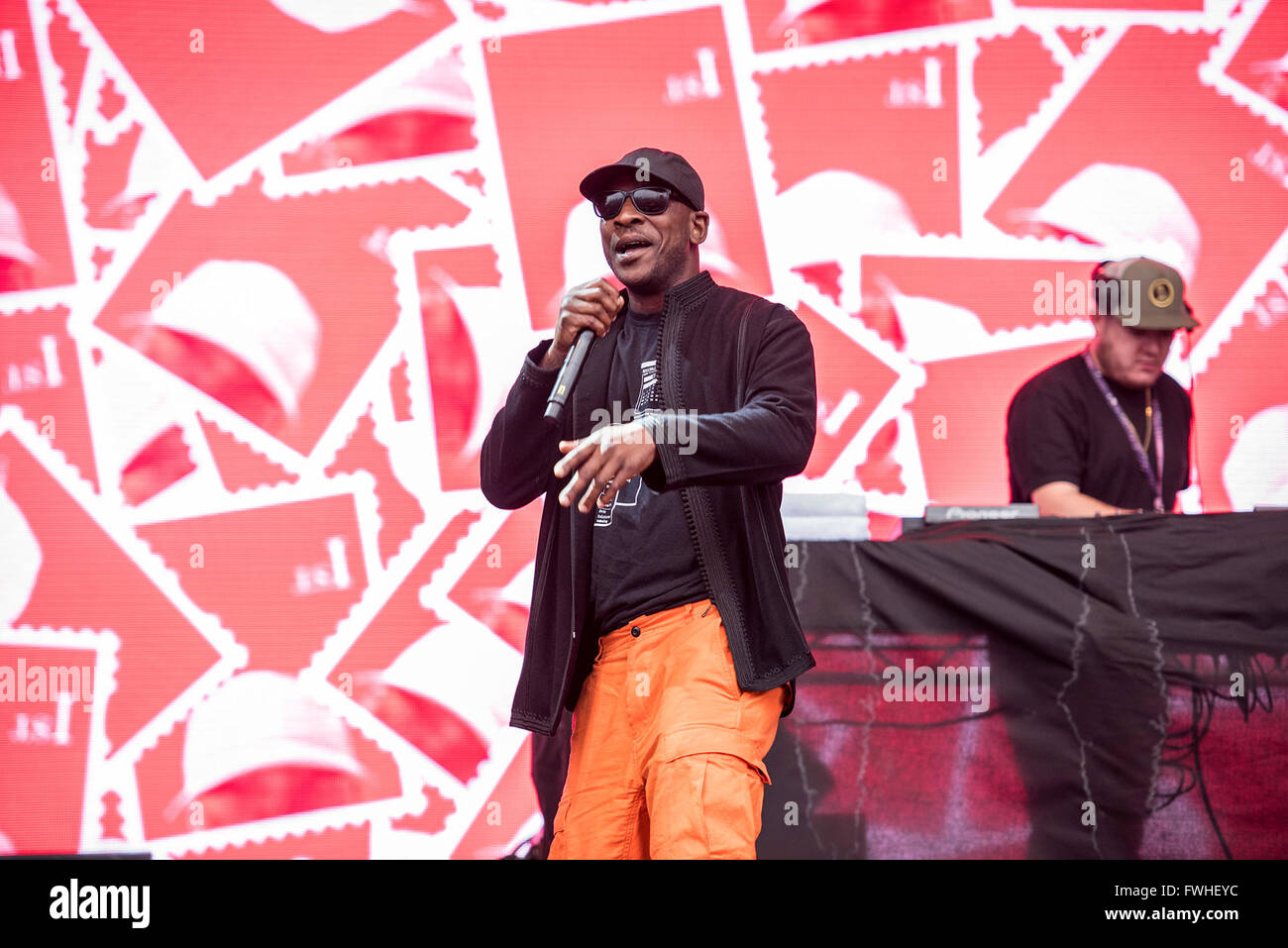 Manchester, UK. 12. Juni 2016. Skepta führt auf der Hauptbühne beim Parklife 2016 präsentiert von The Warehouse-Projekt im Heaton Park, Manchester 05.12.2016 Credit: Gary Mather/Alamy Live News Stockfoto