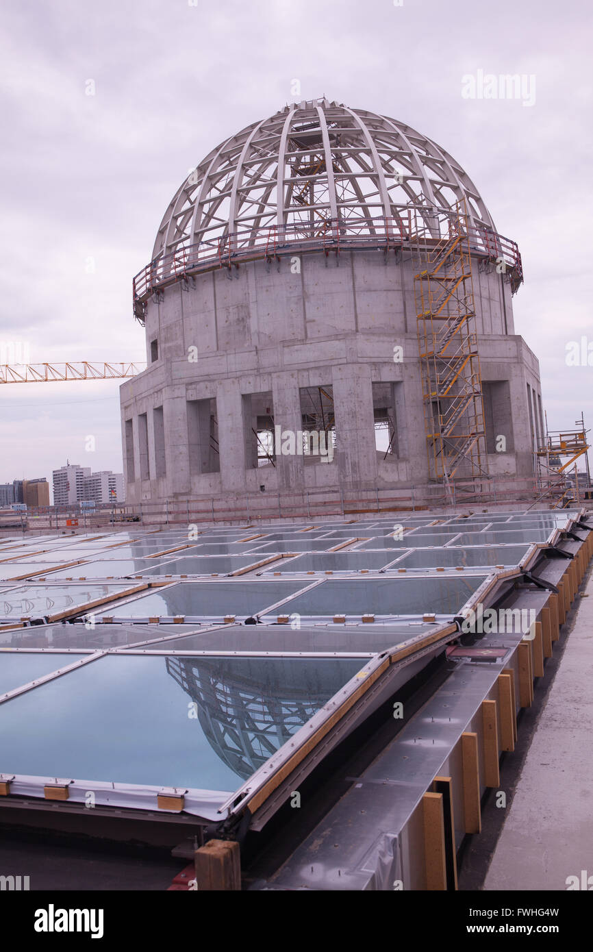 Tag der offenen Baustelle, die Werke-Kurs zu besuchen. Humboldt-Forum. Zahlreichen Leben Sprecher erklären den Baufortschritt. Außerdem gibt es eine Musik-Programm. Stockfoto