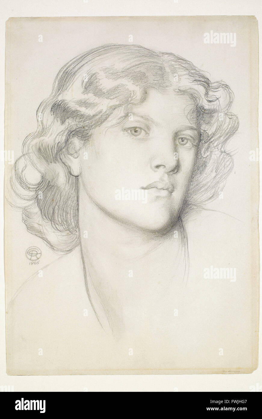 Dante Gabriel Rossetti - die blaue Bower - weiblicher Kopf studieren- Stockfoto