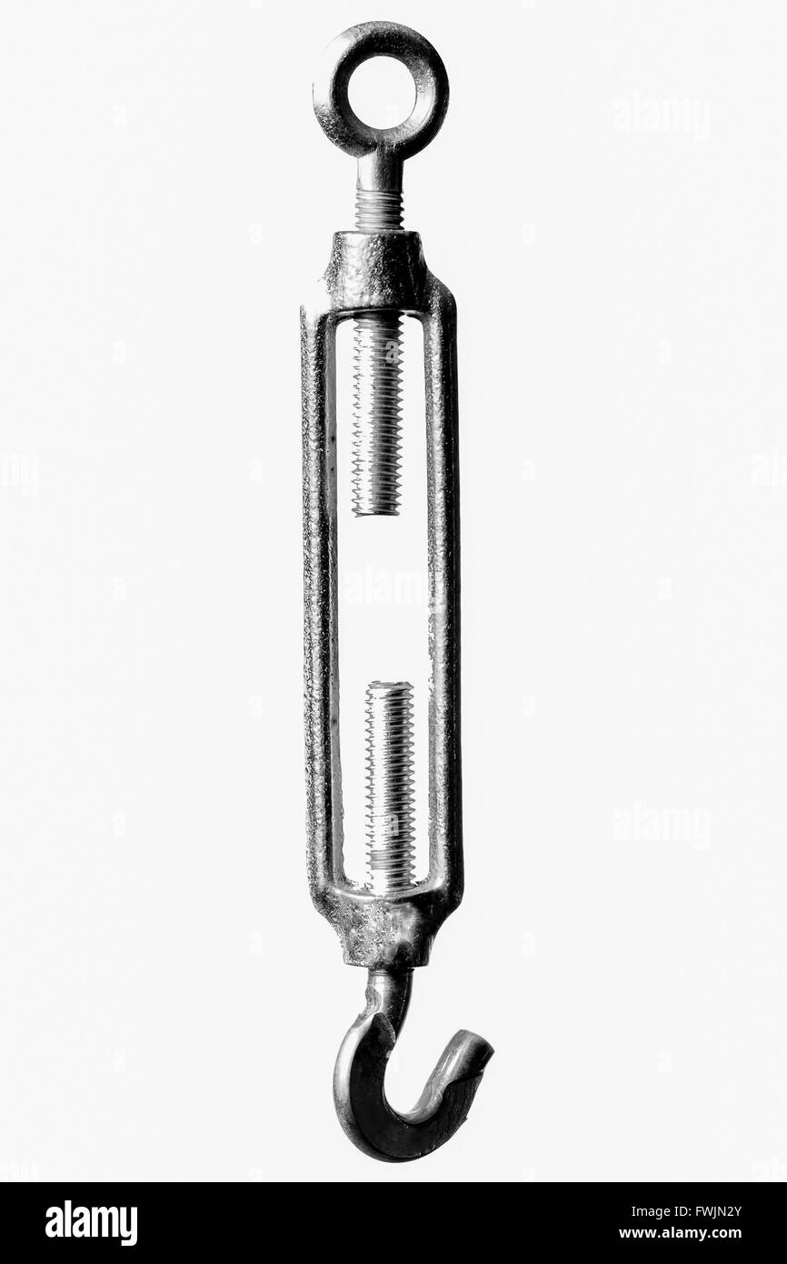 Isolierte Federwaage oder Federwaage, Studioaufnahme Stockfoto
