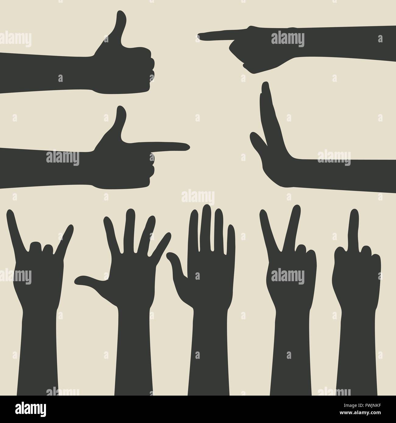 die Hand Gesten Icons Set-Vektor-Illustration. EPS 8 Stock Vektor