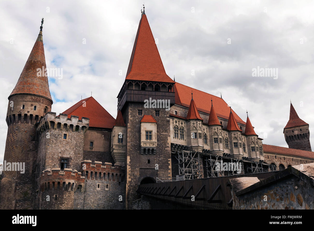 Corvin, Hunyad Schloss, eine spektakuläre mittelalterliche Burg In Siebenbürgen, Rumänien Stockfoto