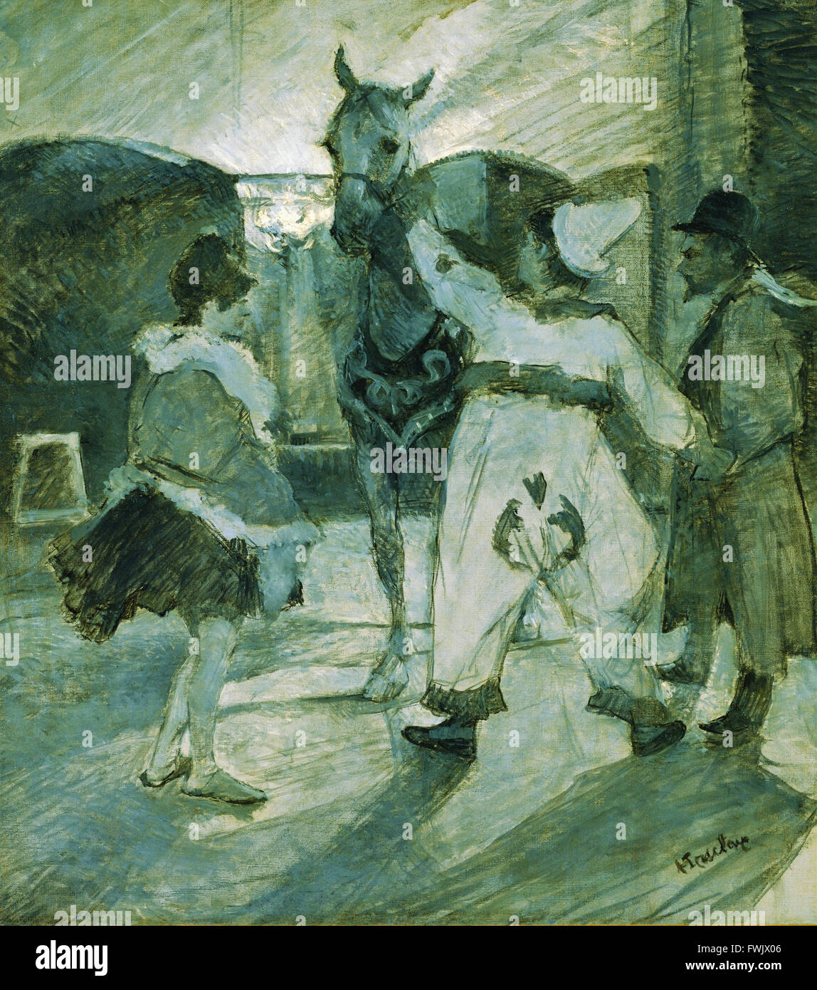 Henri de TOULOUSE-Lautrec-In the Wings in der Zirkus - Bridgestone Museum of Art, Ishibashi Foundation Stockfoto