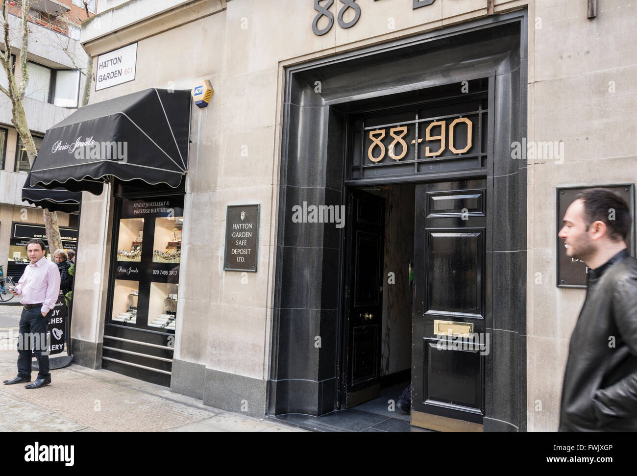 Die Hatton Garden Safe Unternehmen in Hatton Garden, London, England, Großbritannien Stockfoto