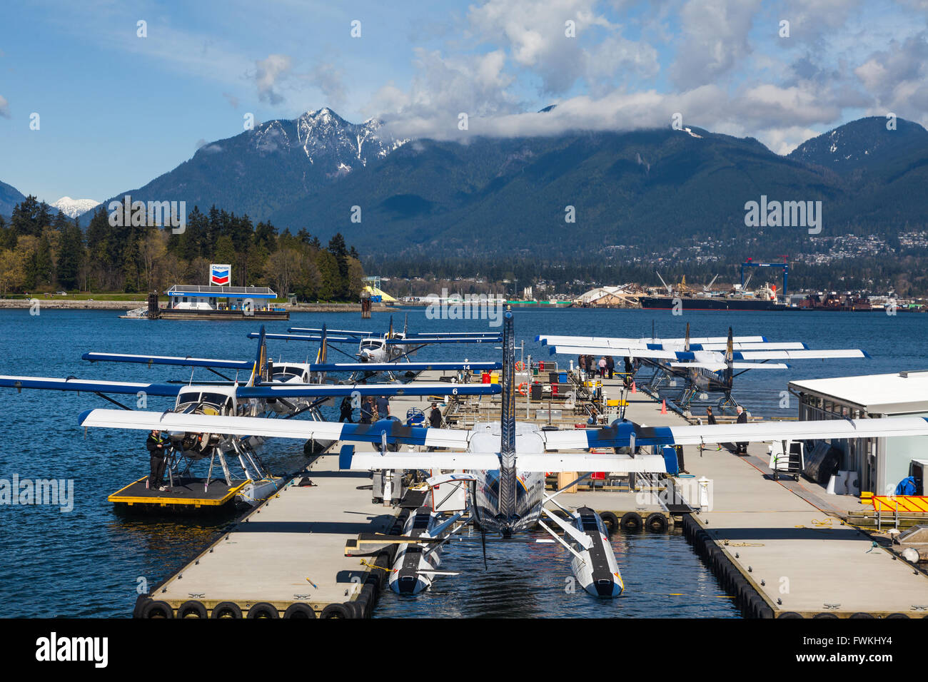 Vancouver Wasserflugzeug terminal in Coal Harbour nahe der Innenstadt Stockfoto