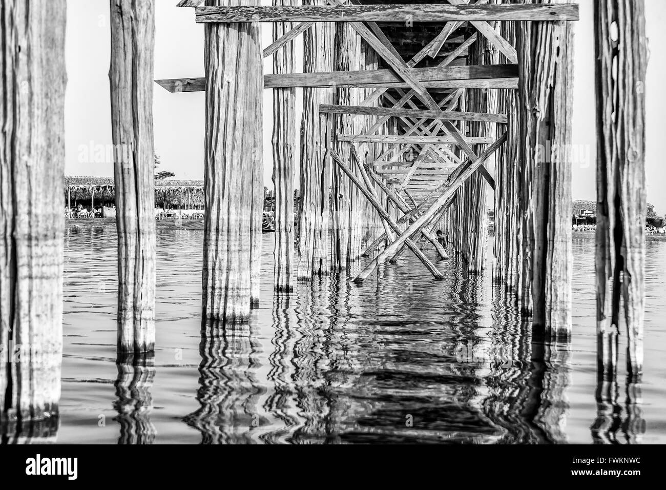 Berühmte Brücke in Myanmar Stockfoto