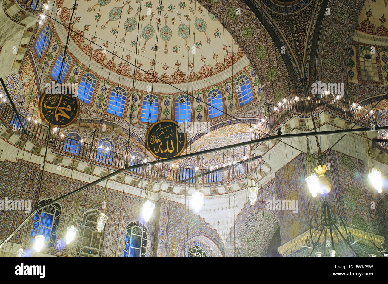 Türkei, Istanbul, die neue Moschee oder Moschee der Valide Sultan, Innenraum Stockfoto