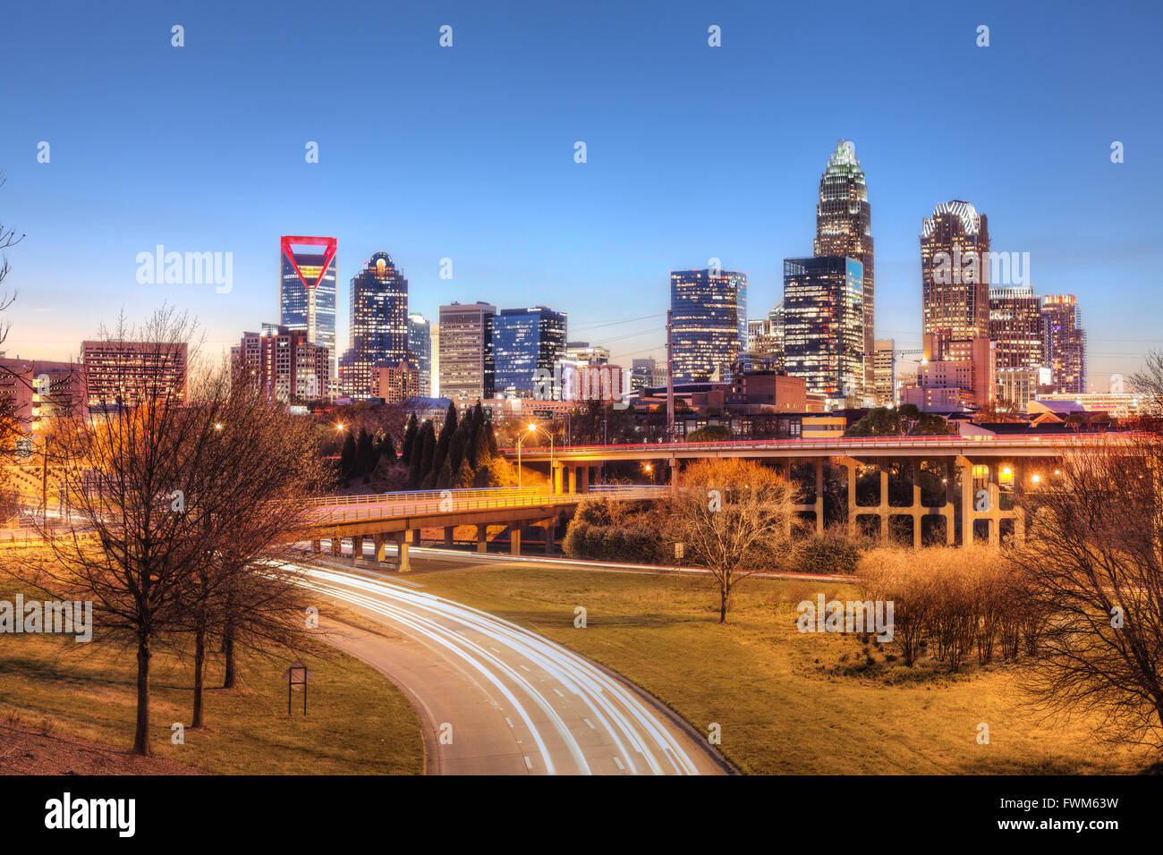 Skyline, Charlotte, North Carolina, USA. Stockfoto