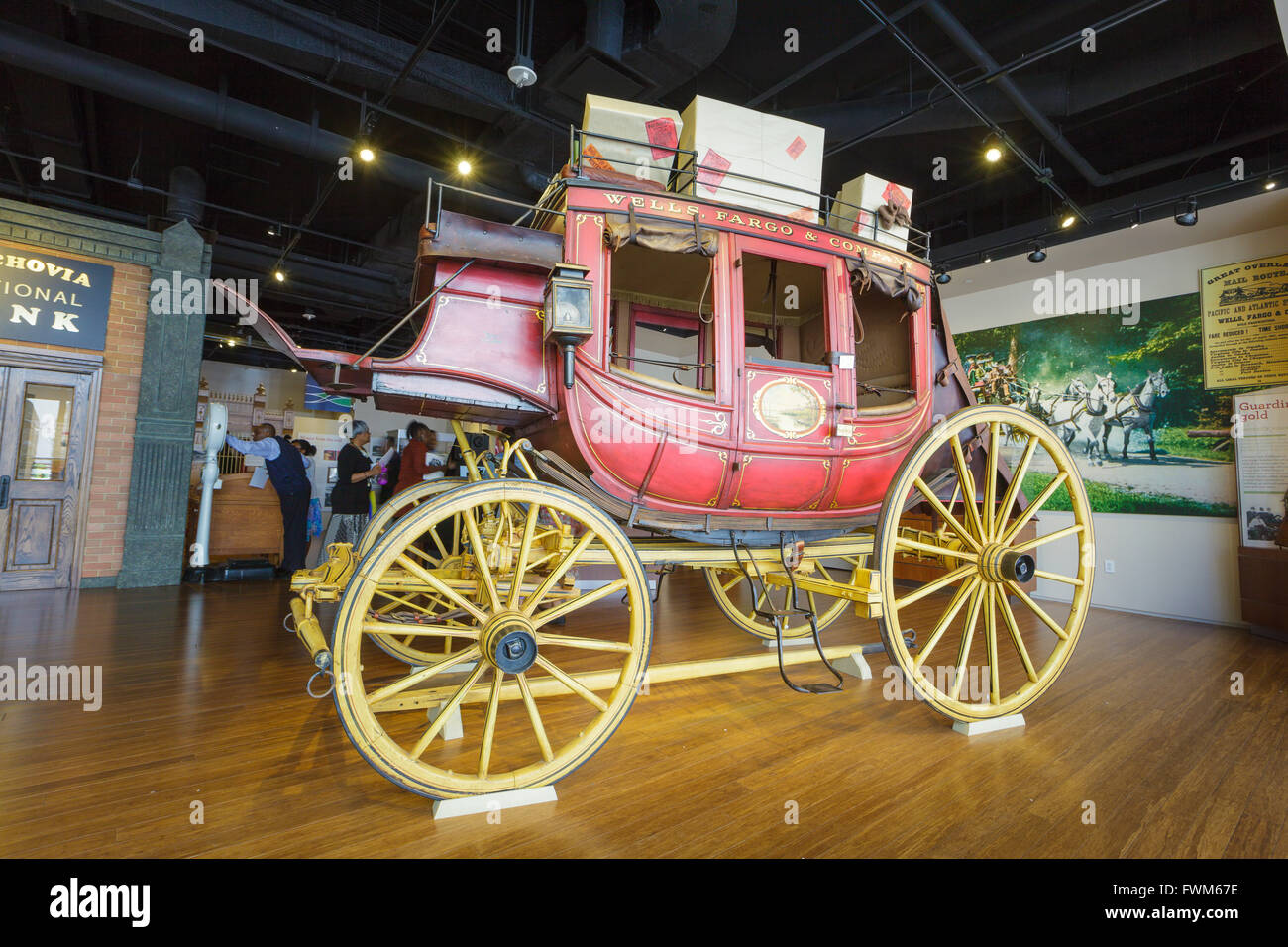 Conestoga Wagon, Wells Fargo History Museum, Charlotte, North Carolina, USA Stockfoto