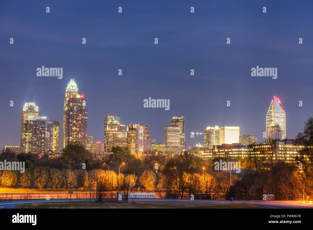 Skyline von Charlotte, North Carolina, USA Stockfoto