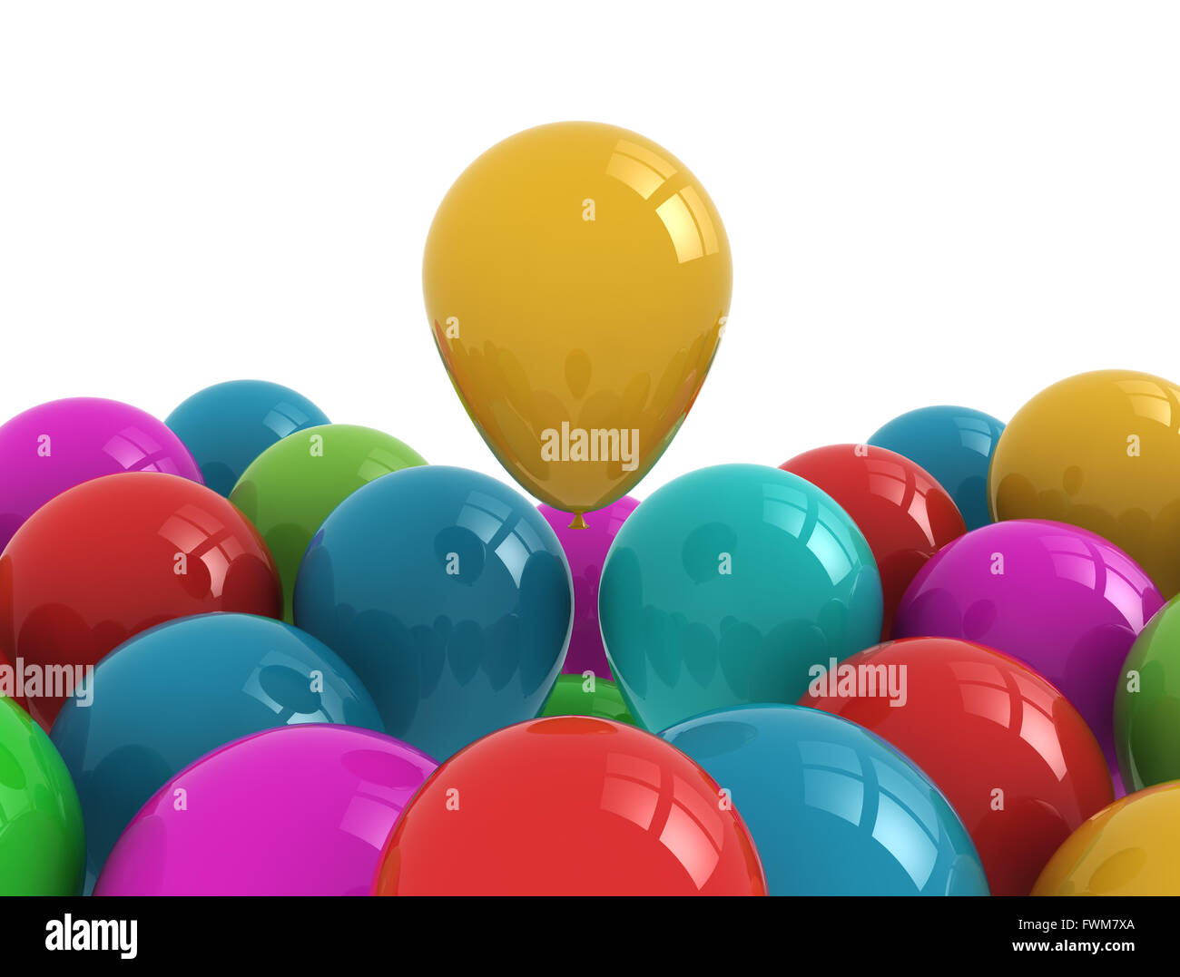Party Luftballons isoliert auf weißem Hintergrund Stockfoto