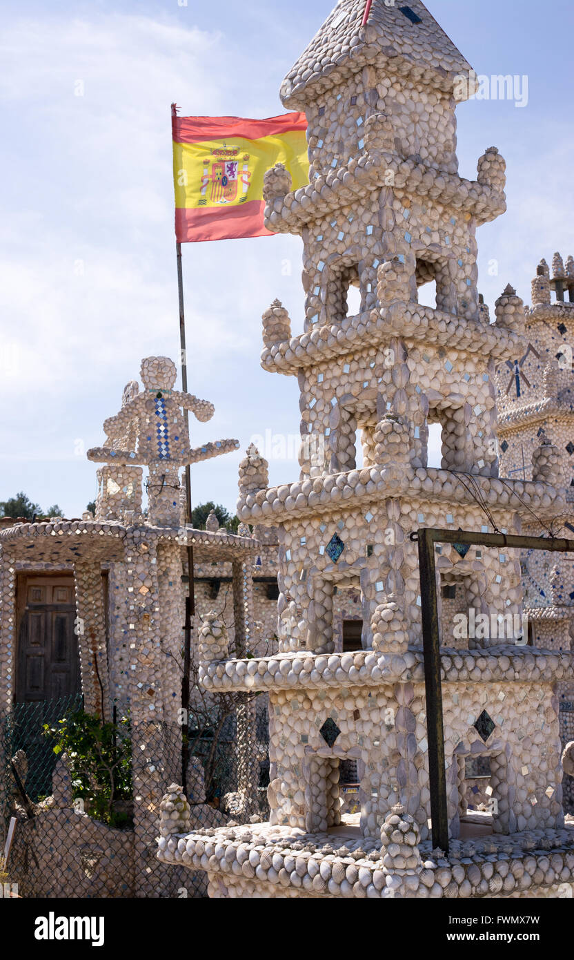 Haus in Spanien in Muscheln, in der Nähe von Rojales abgedeckt Stockfoto