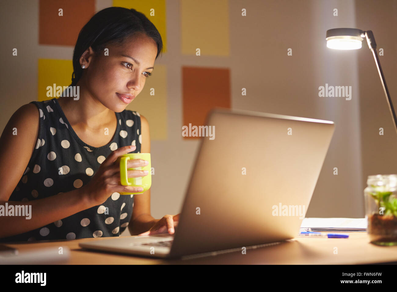 Vergnügen, arbeiten von zu Hause Stockfoto