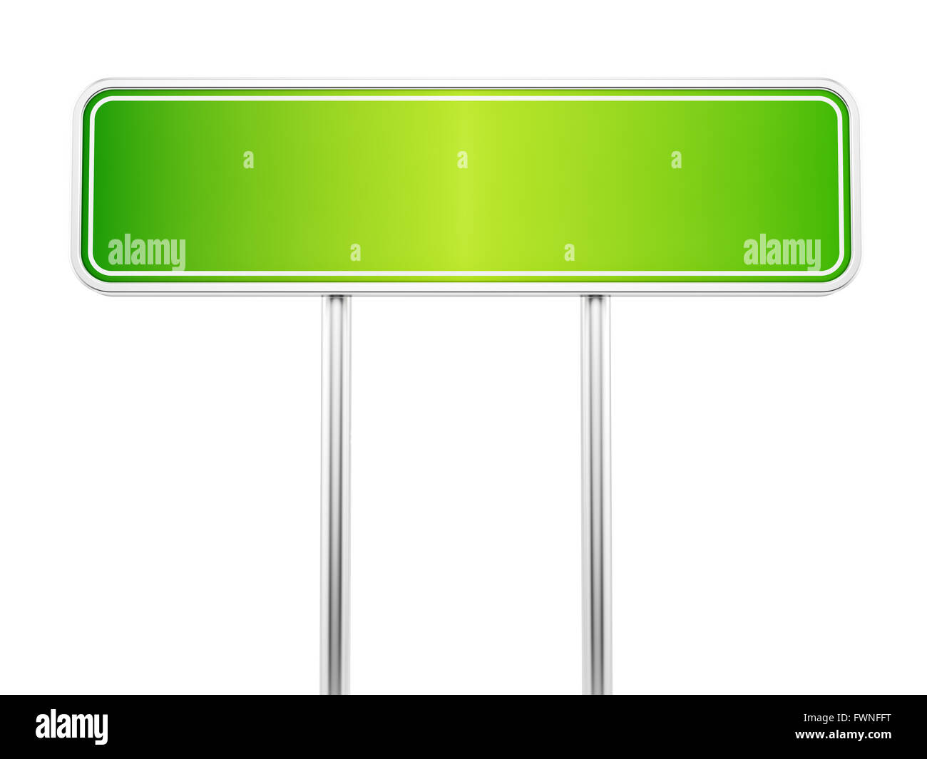 Rendern von einem Straßenschild, isoliert auf weiss Stockfoto