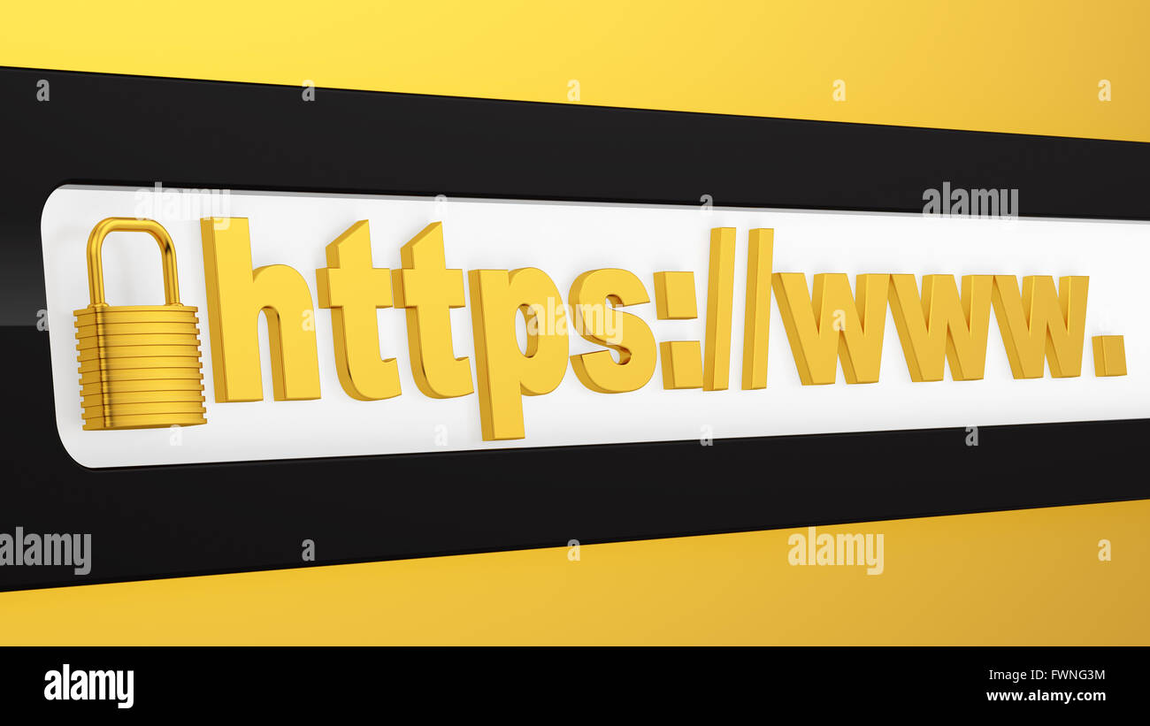 Https-geschützte Web-Seite Stockfoto