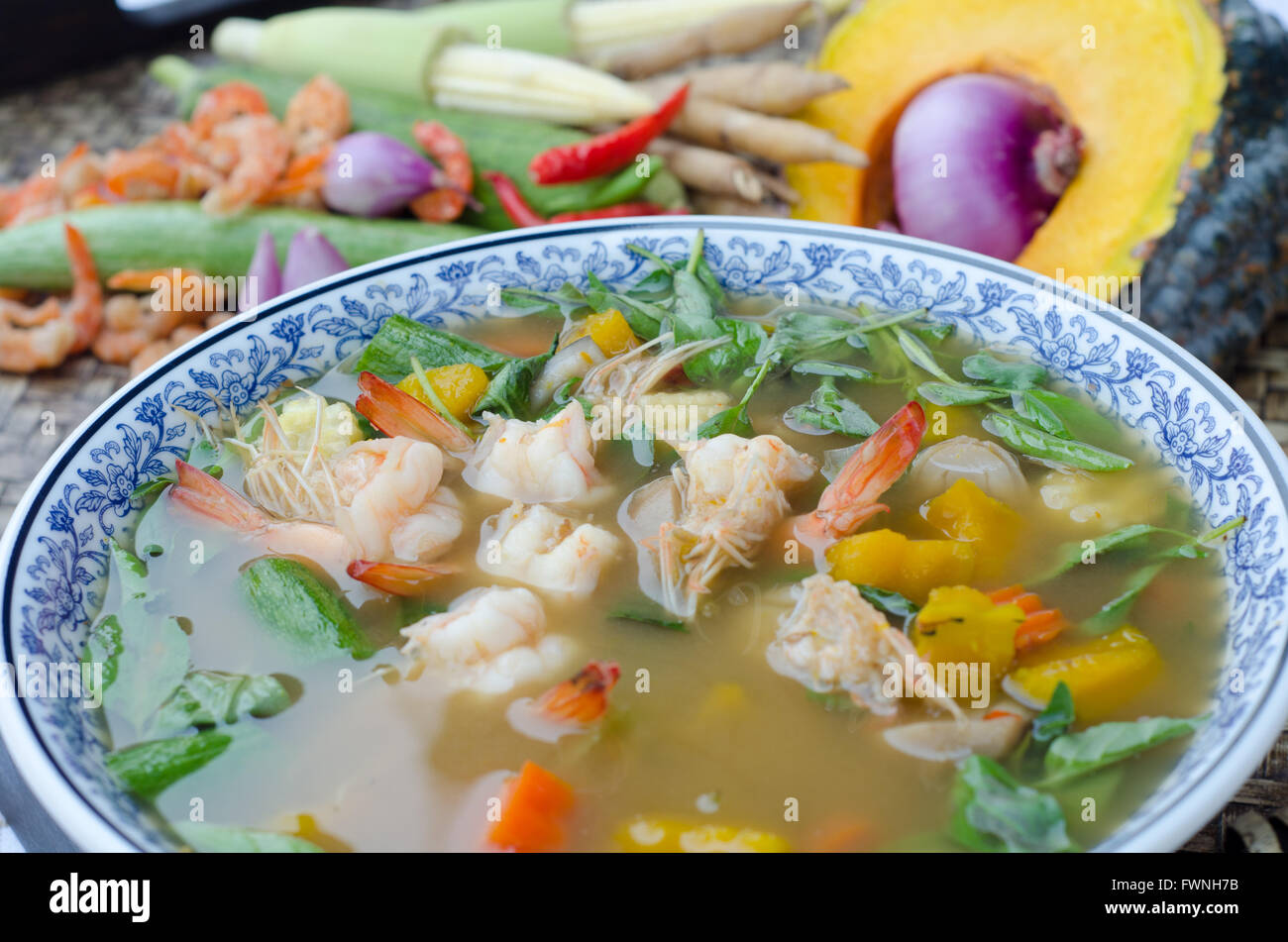 Art von Thai Gemüsecurry Stockfoto