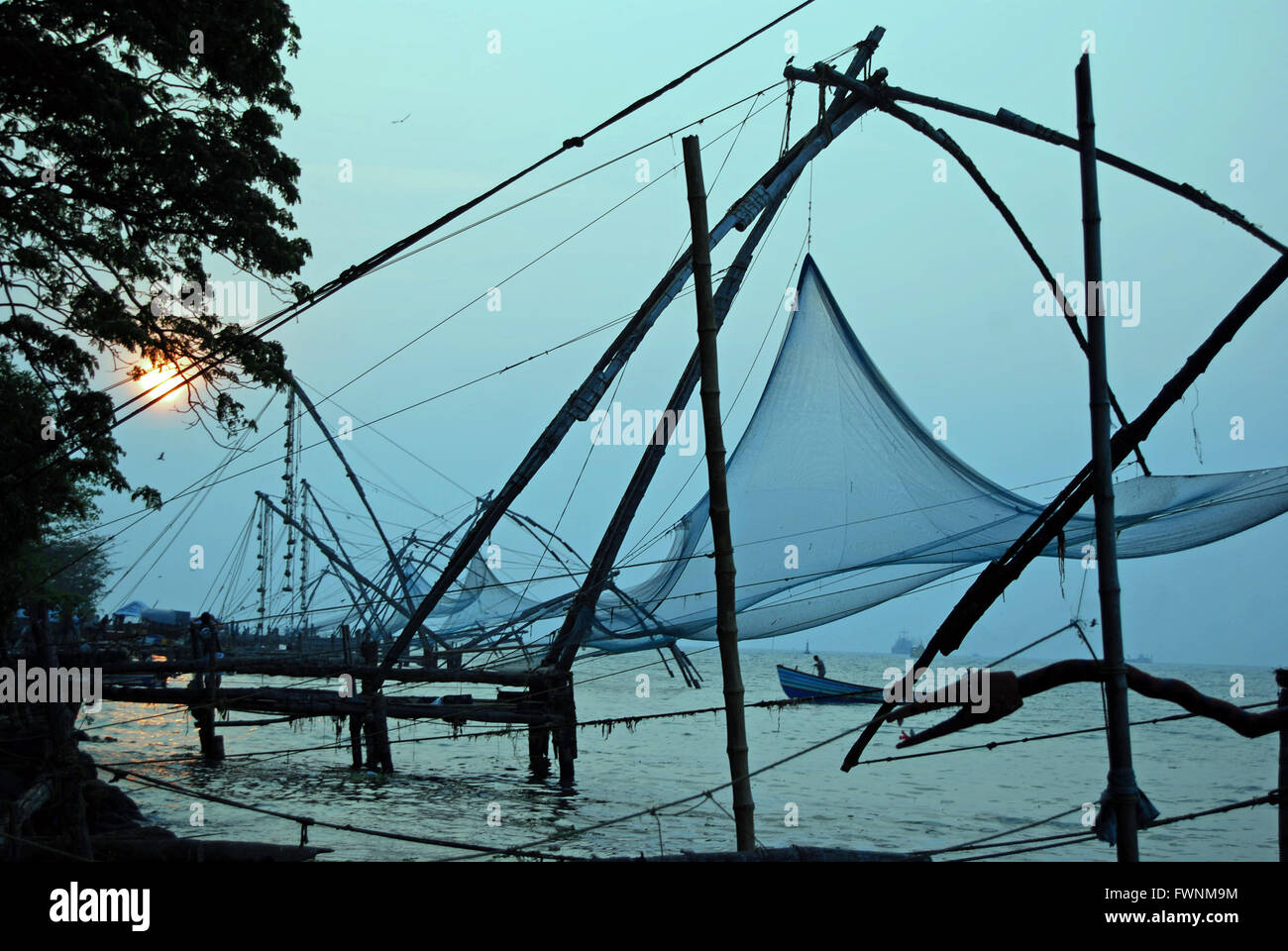 Cochin Fischernetze Stockfoto