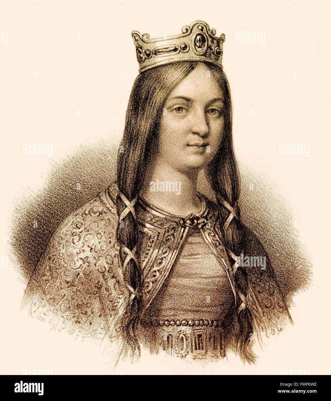 Basina, Basena oder Basine, c. 438-477, eine Königin von Thüringen und Frau Childerich I, Childericus oder Childerich; c. 440-481/482, Stockfoto