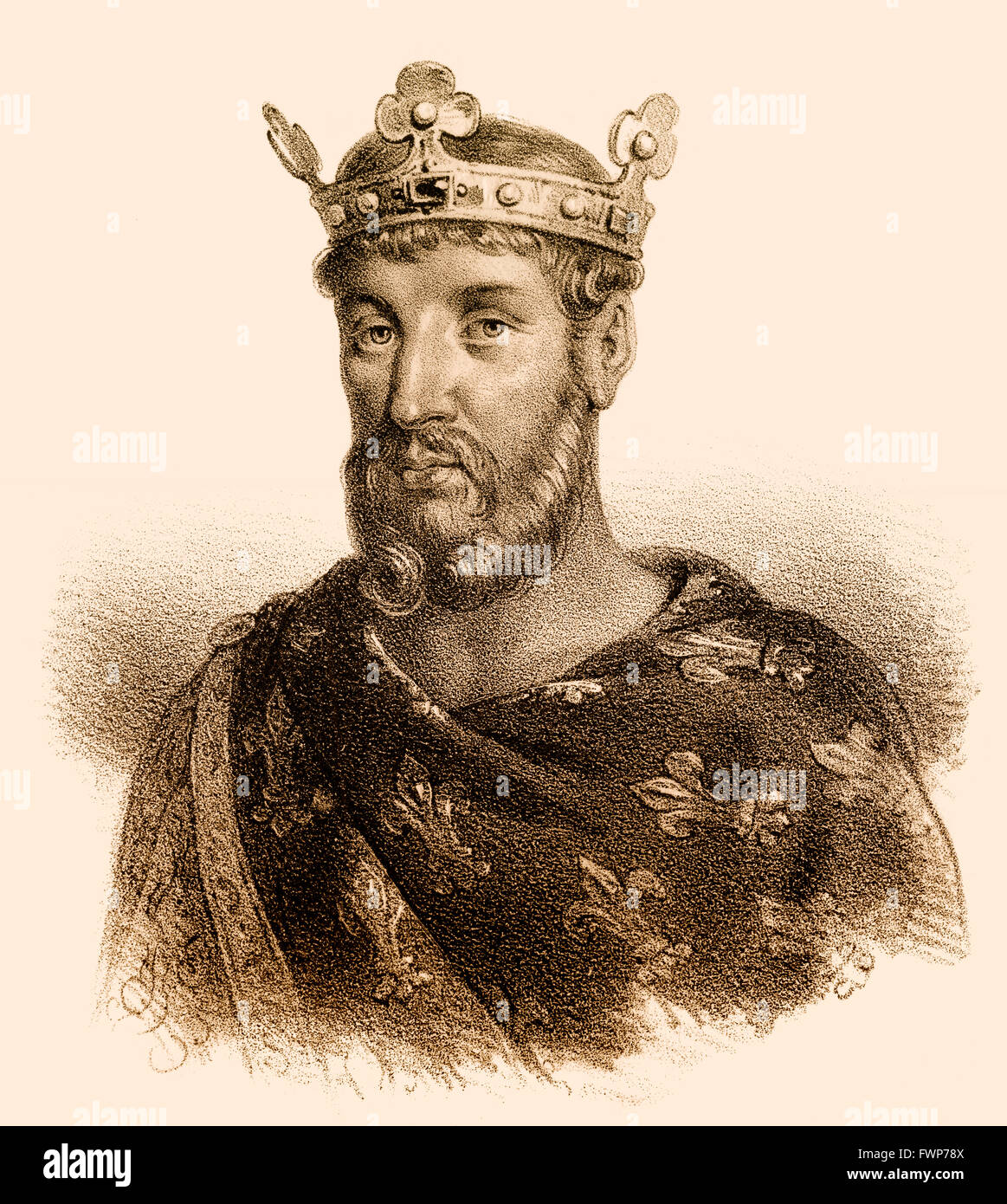 Lothar oder Lothaire, 941-986, karolingischen König der West Francia Stockfoto