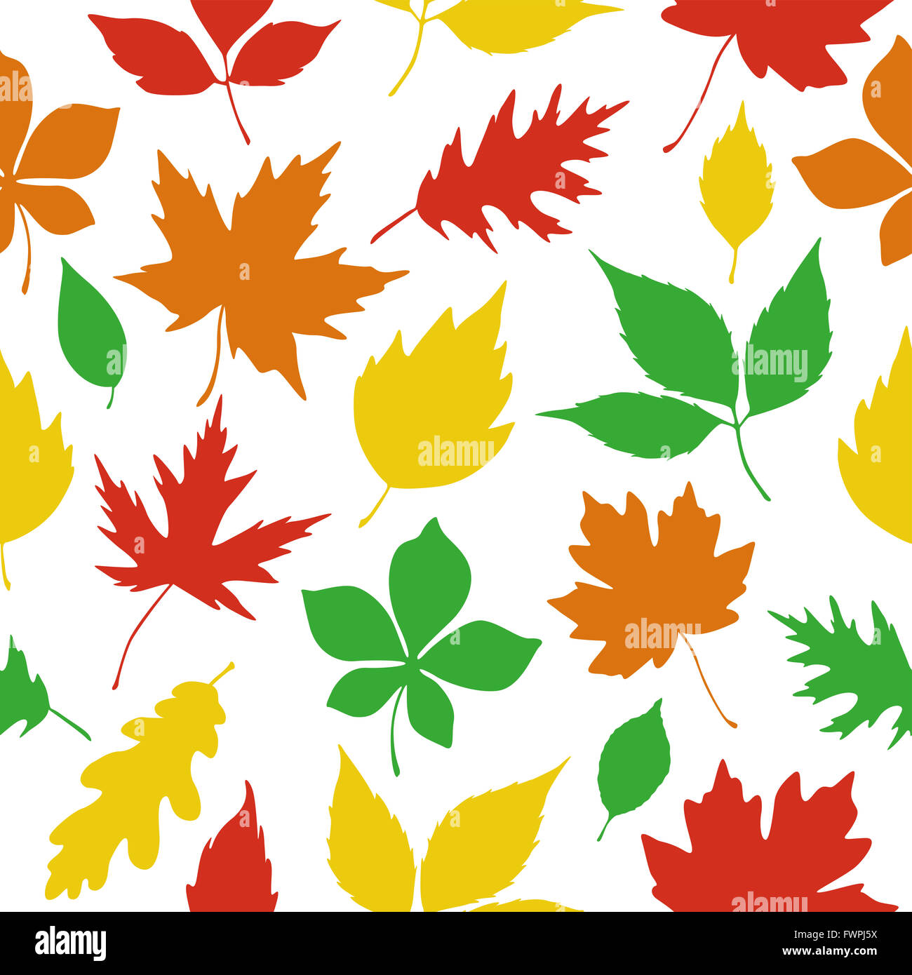 nahtlose Muster Herbstlaub Silhouetten Stockfoto